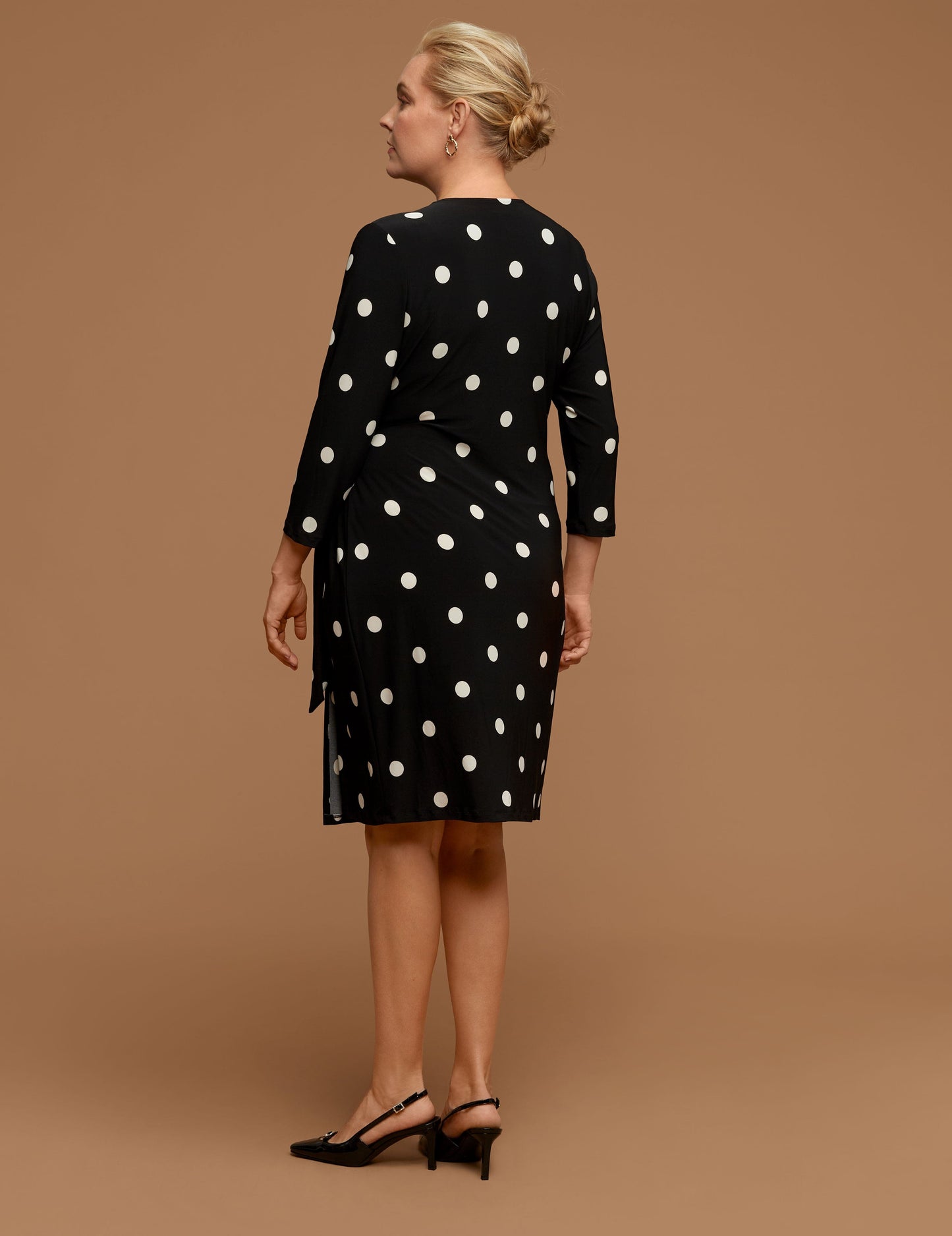 Anne Klein Plus Size Polka Dot Faux Wrap Dress
