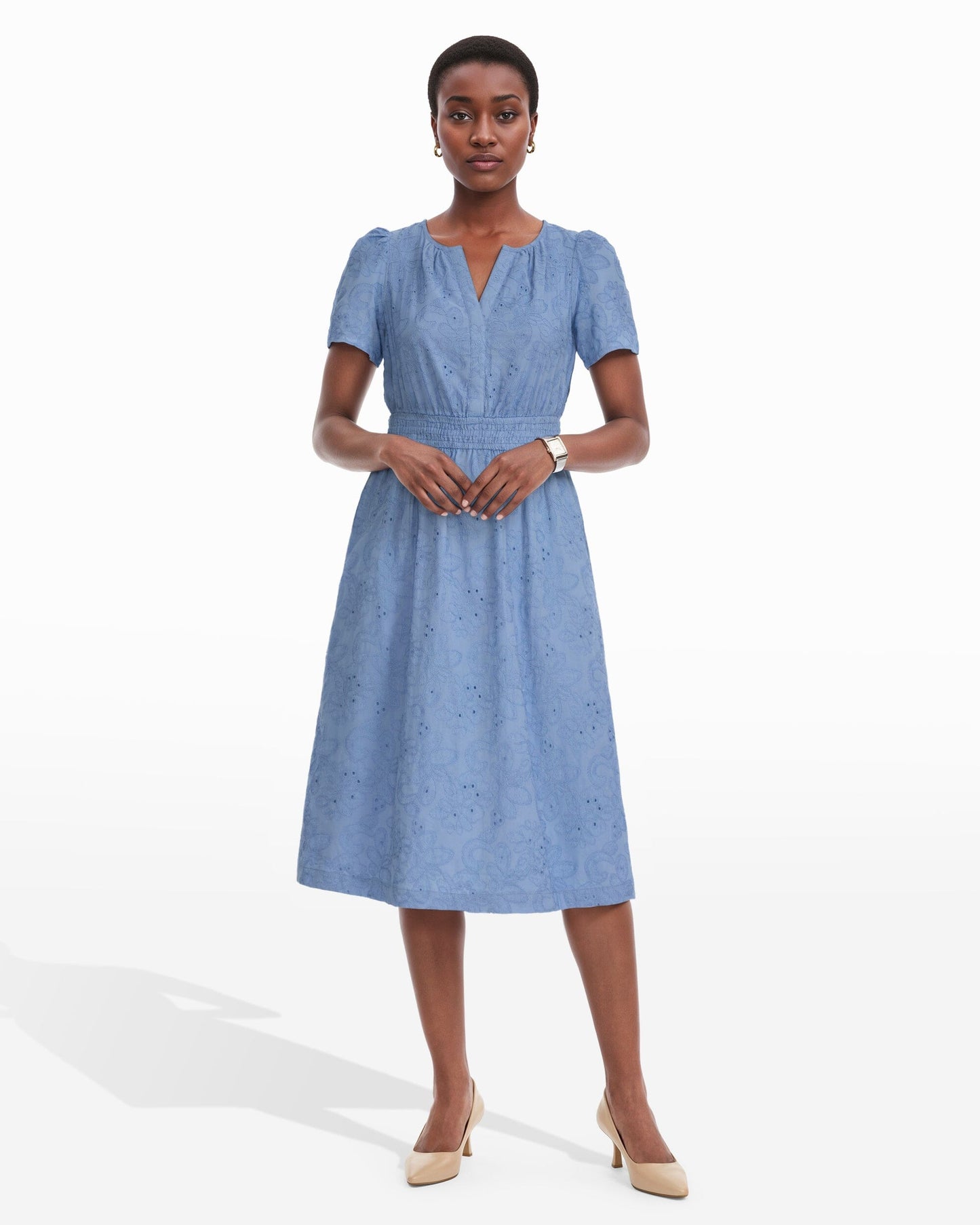 Anne Klein Short Sleeve Midi Dress