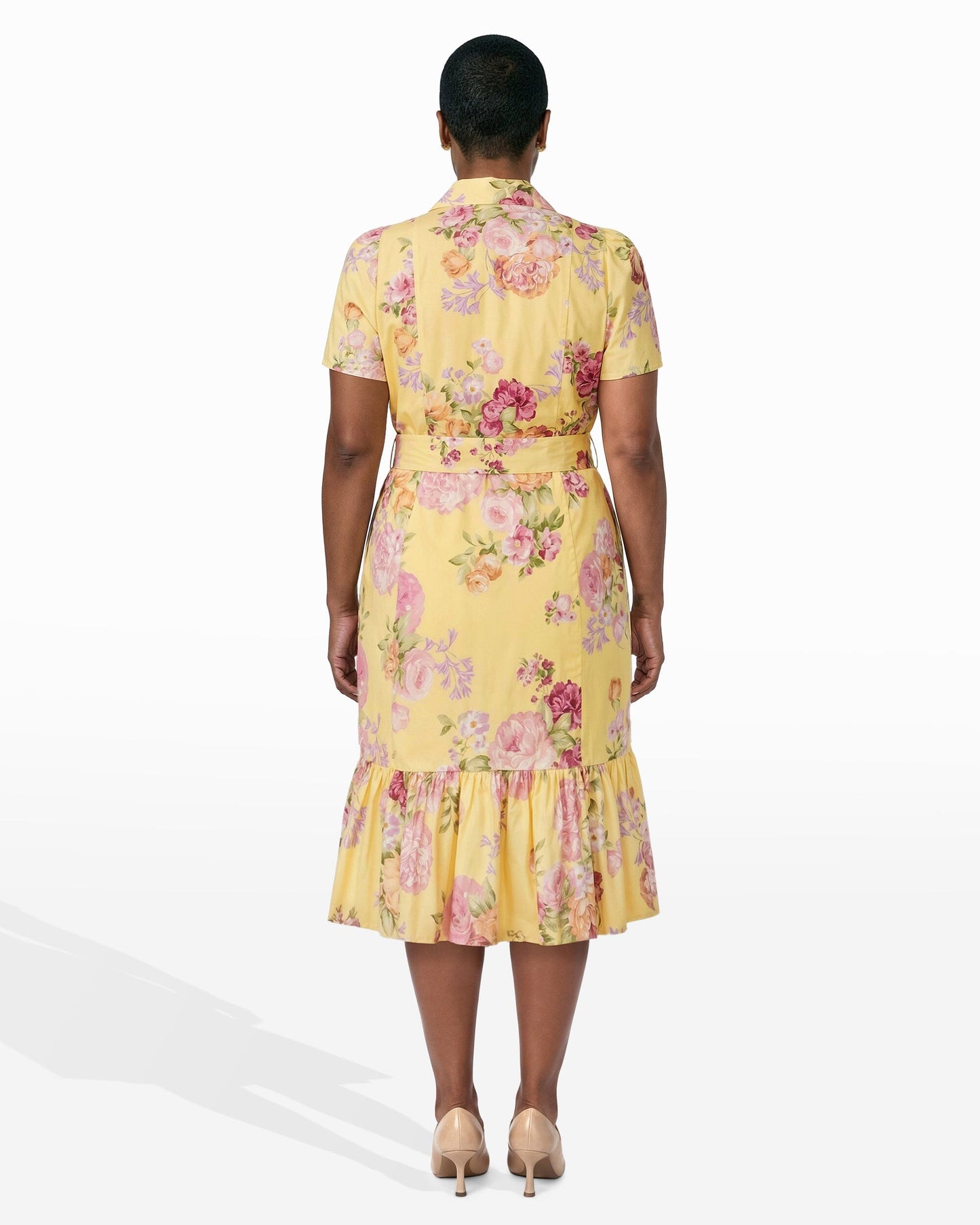 Anne Klein Short Sleeve Tiered Shirt Dress