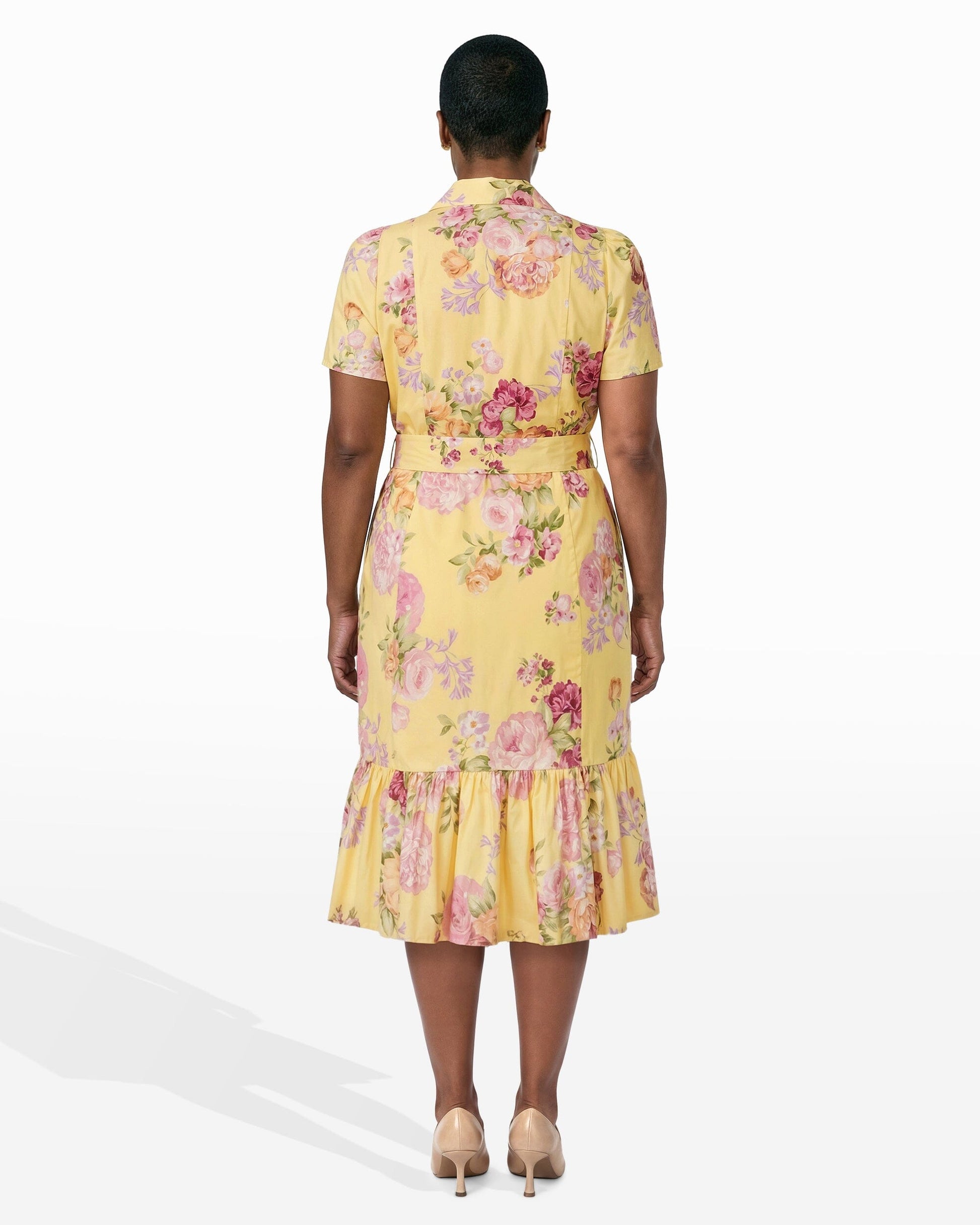 Anne Klein Short Sleeve Tiered Shirt Dress