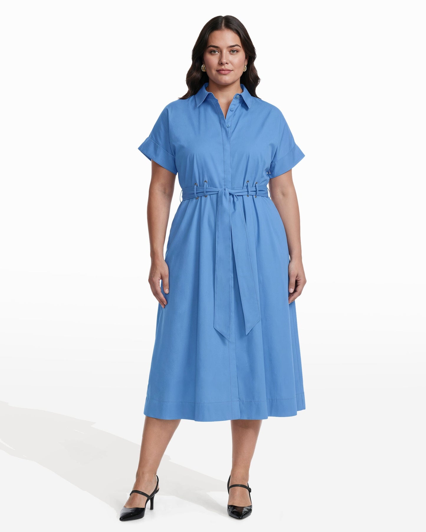 Anne Klein Shirt Dress With Belt Detail