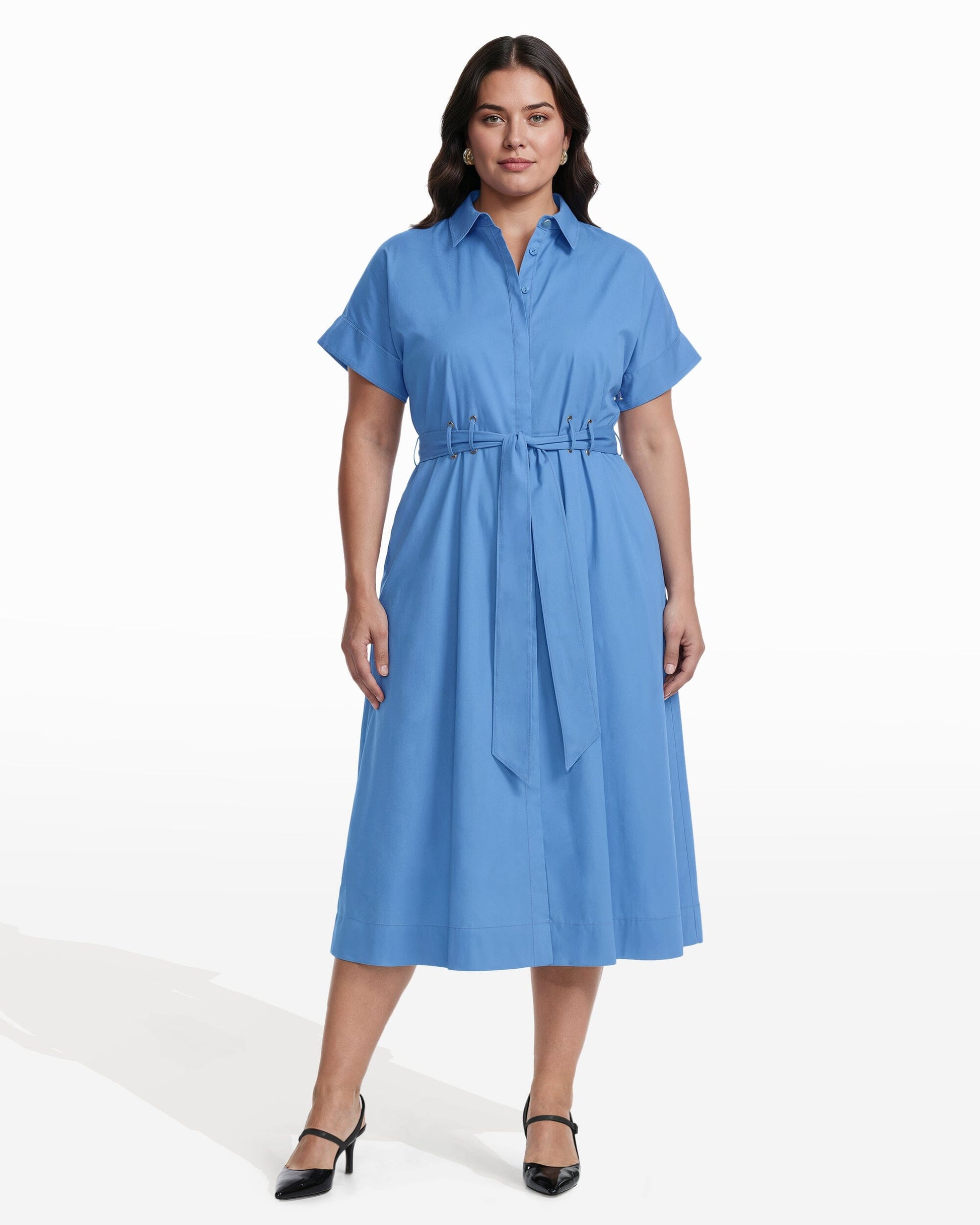 Anne Klein Shirt Dress With Belt Detail