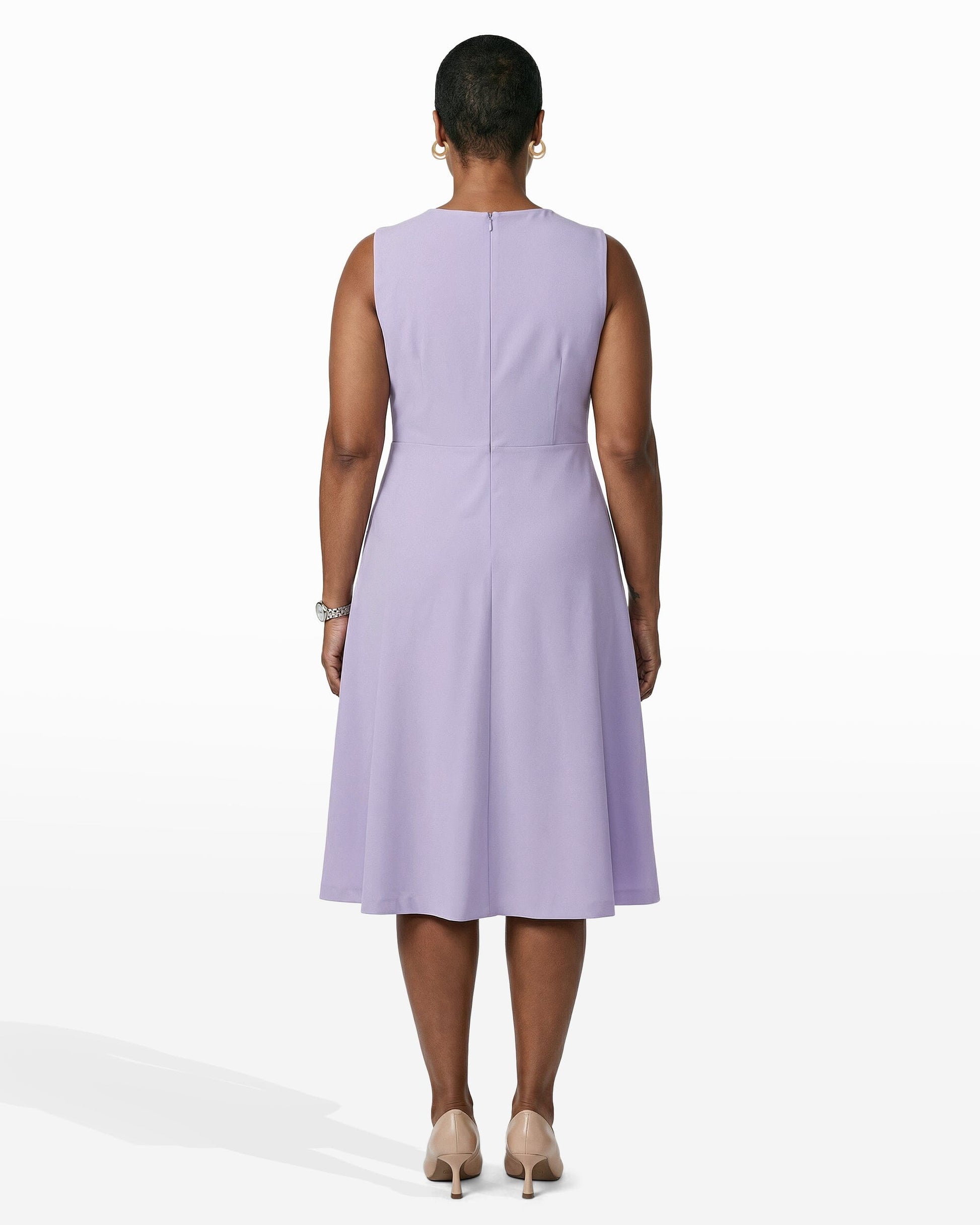 Anne Klein Twist Front A-line Midi Dress