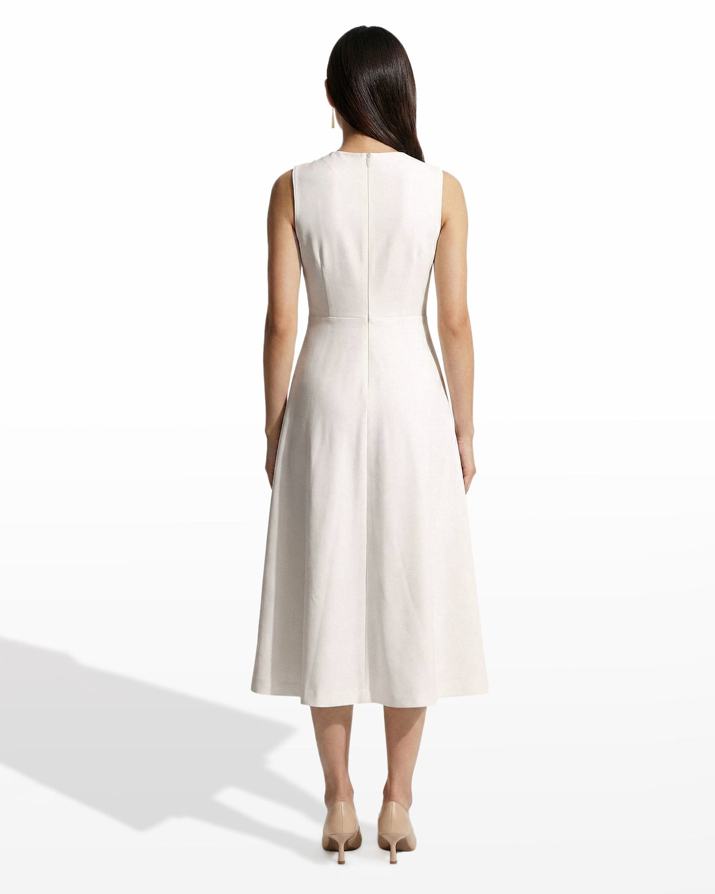 Anne Klein Crew Neck A-line Midi Dress