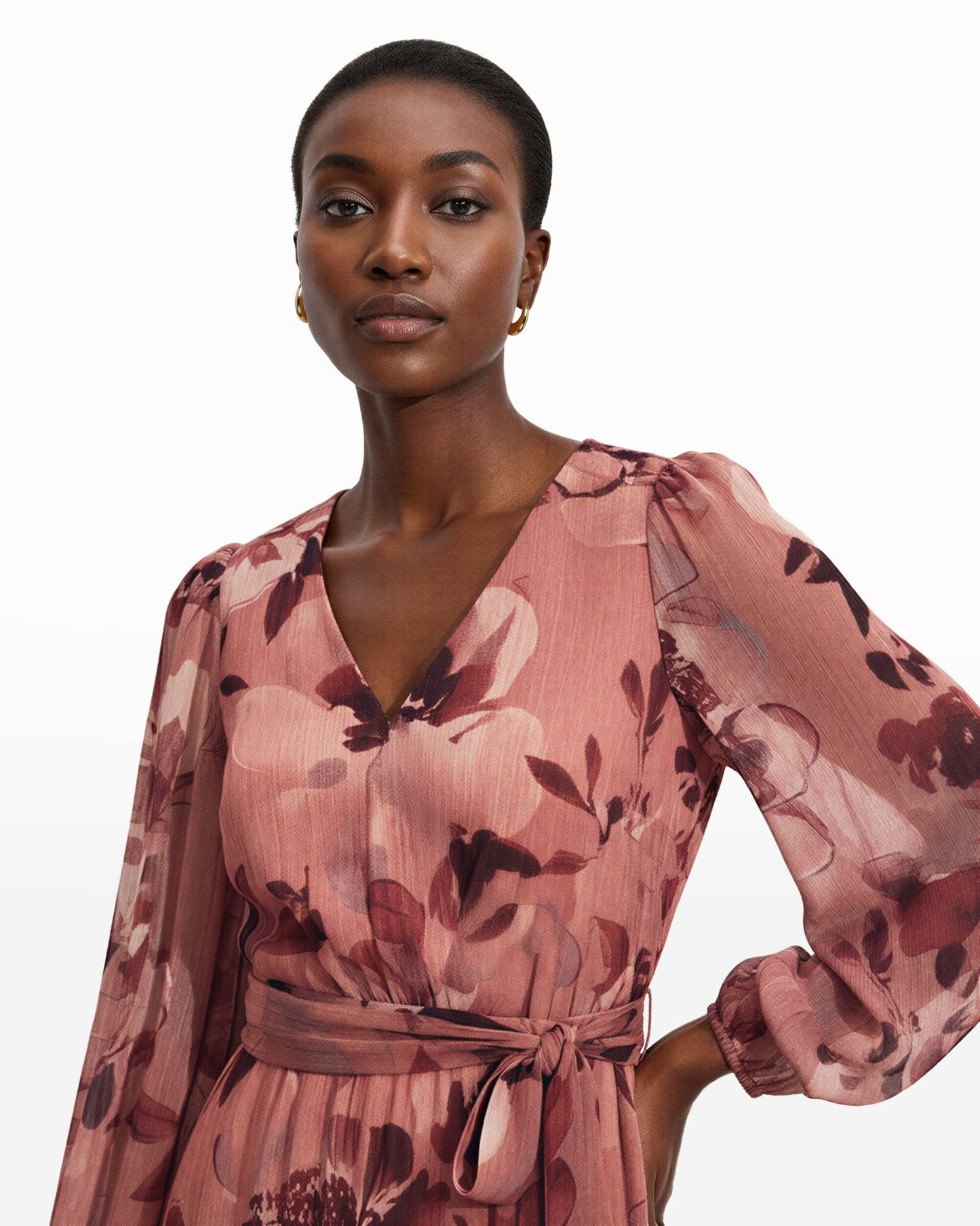 Anne Klein Three Quarter Sleeve Midi Dress