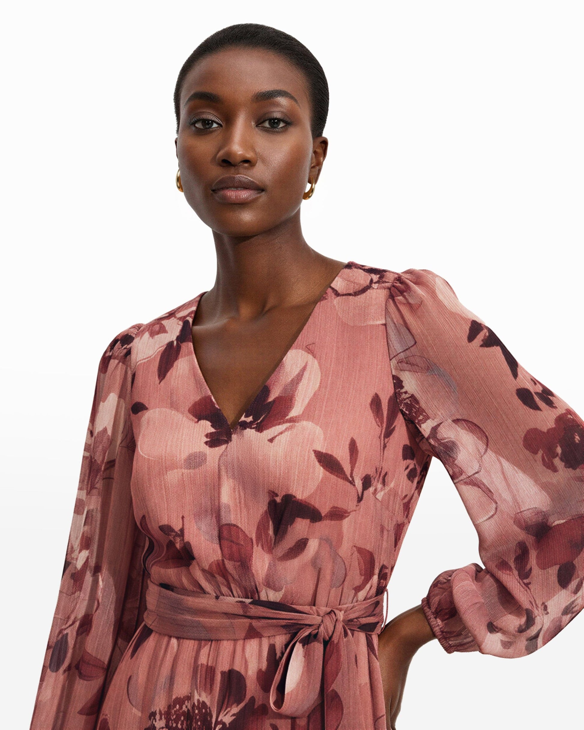 Anne Klein Three Quarter Sleeve Midi Dress