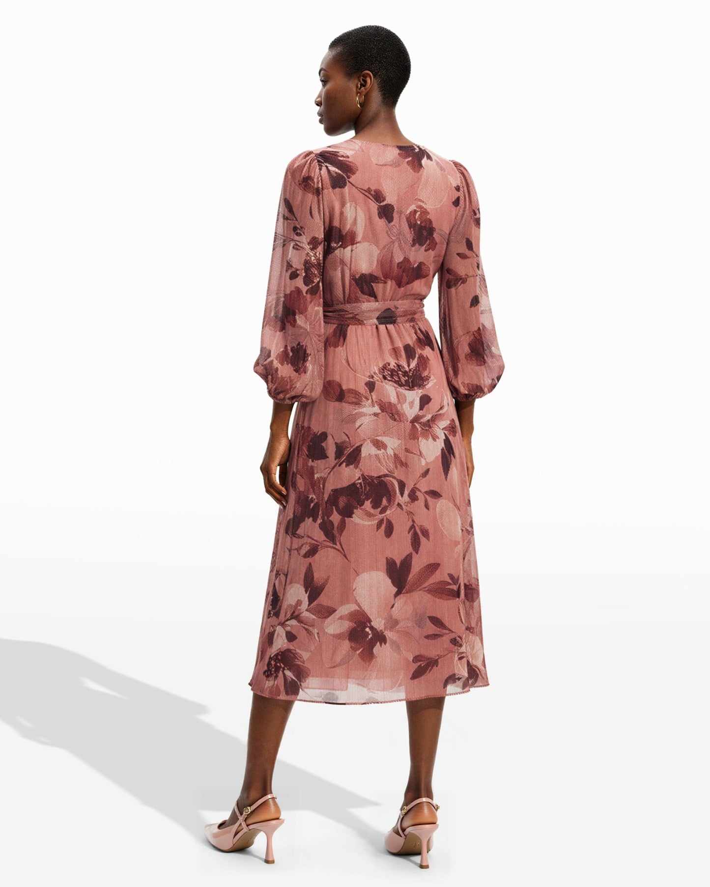 Anne Klein Three Quarter Sleeve Midi Dress