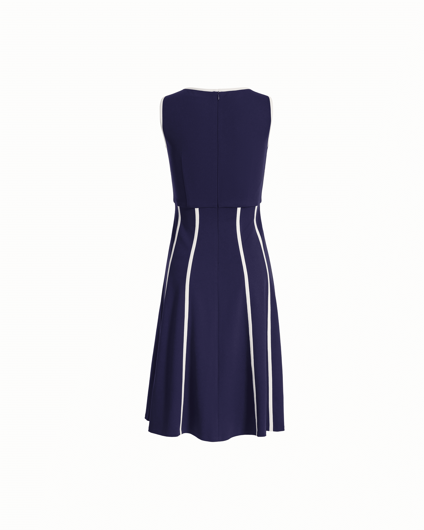 Anne Klein Fit And Flare Midi Dress With Piping