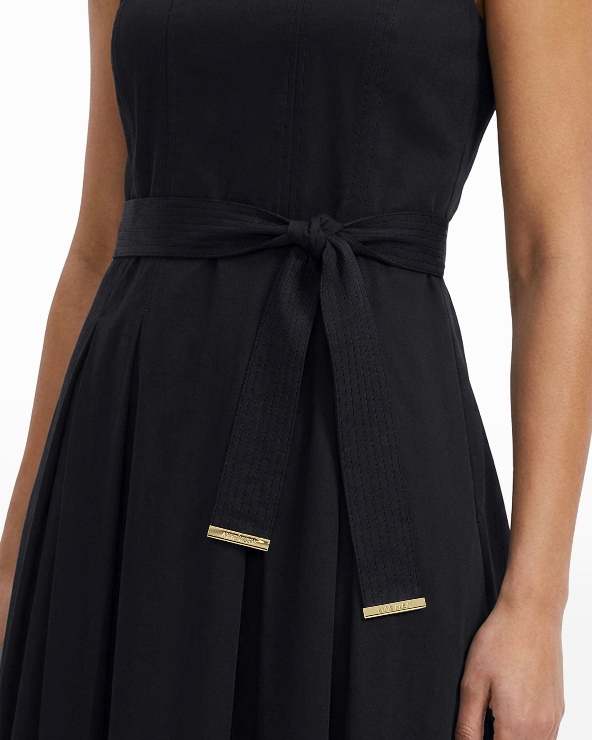 Anne Klein Paneled Bodice Jewel Neck Midi Dress