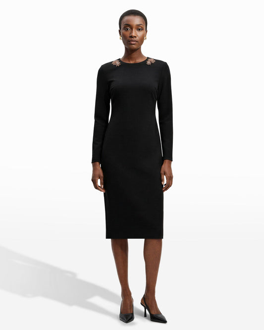 Anne Klein Strong Shoulder Midi Dress