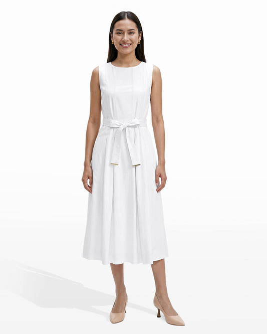 Anne Klein Paneled Bodice Jewel Neck Midi Dress