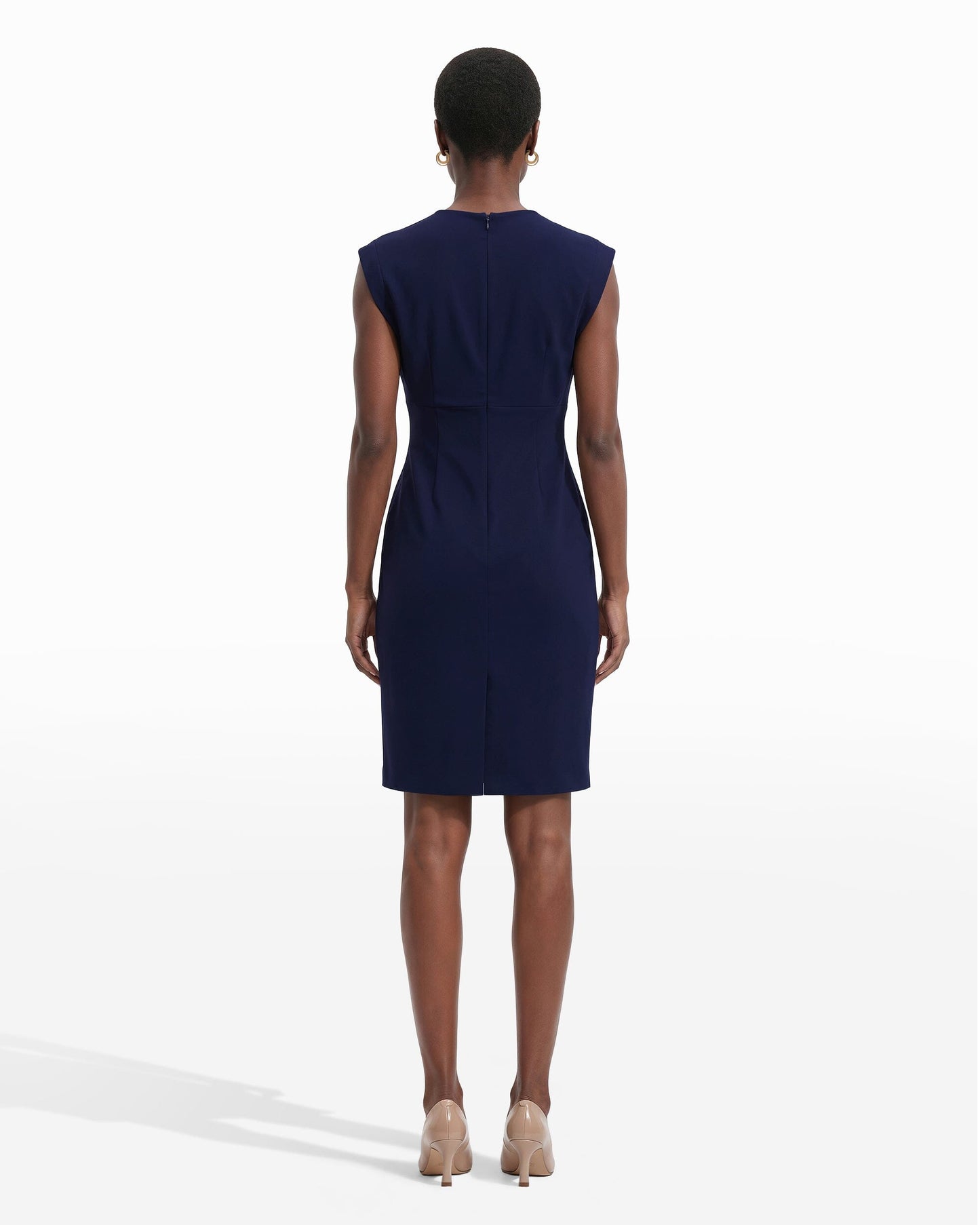 Anne Klein Pleated Bodice Sheath Dress