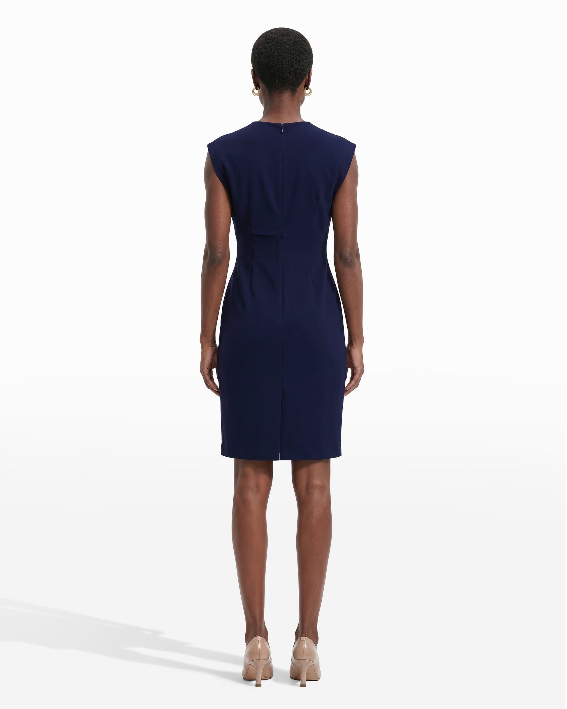 Anne Klein Pleated Bodice Sheath Dress
