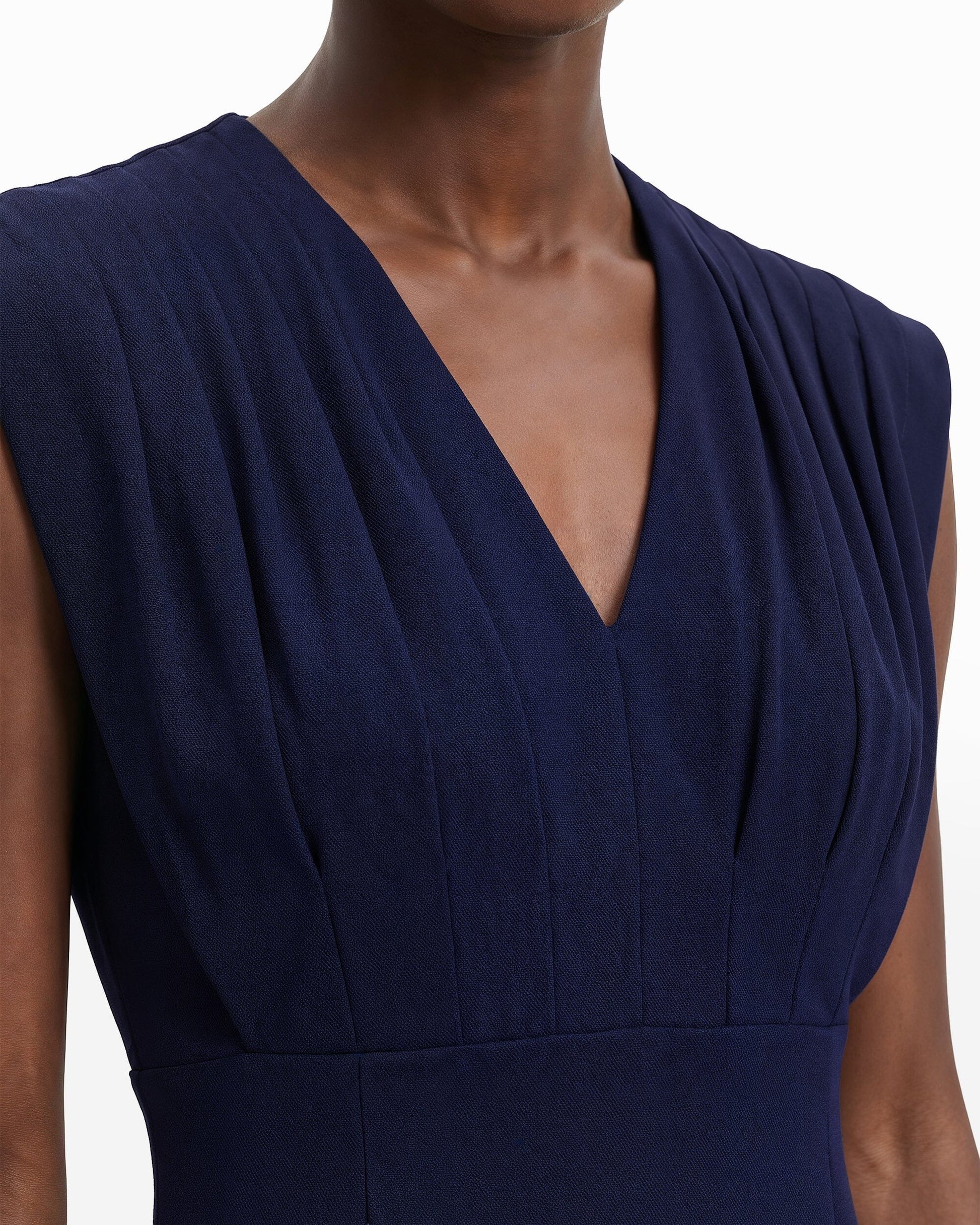Anne Klein Pleated Bodice Sheath Dress