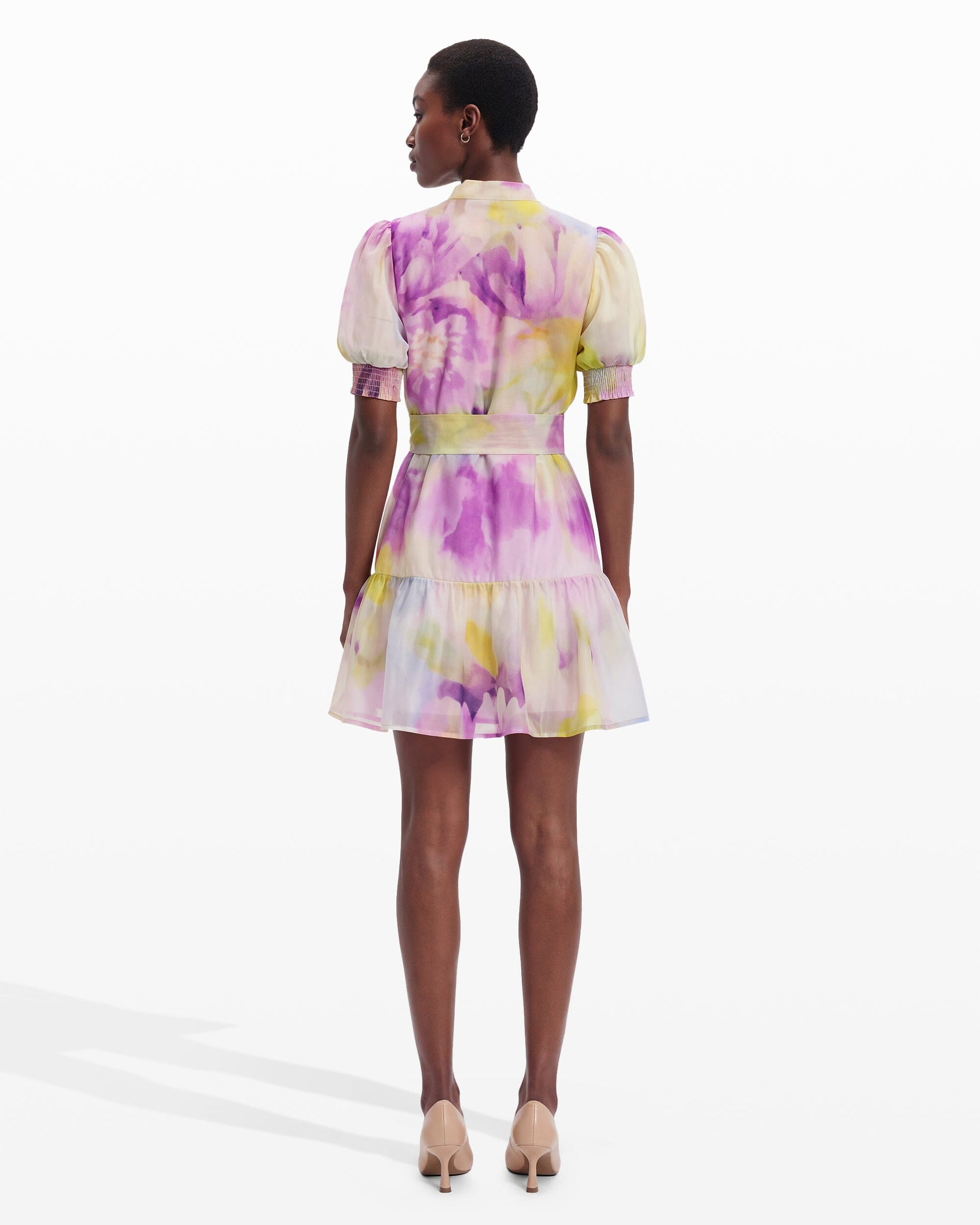 Anne Klein Puff Sleeve Shirt Dress