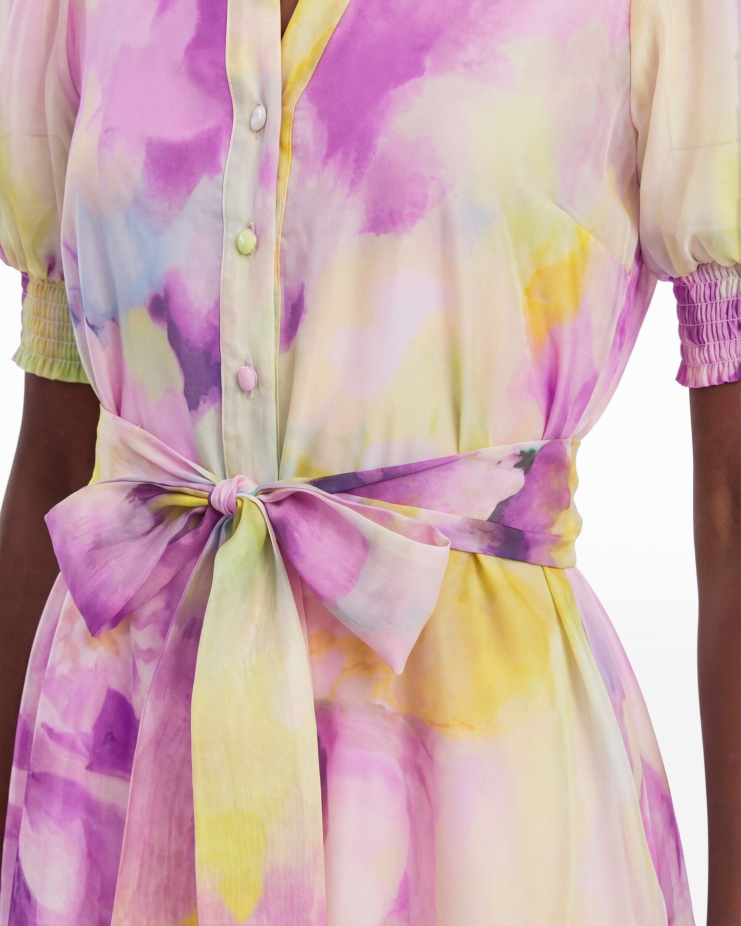 Anne Klein Puff Sleeve Shirt Dress