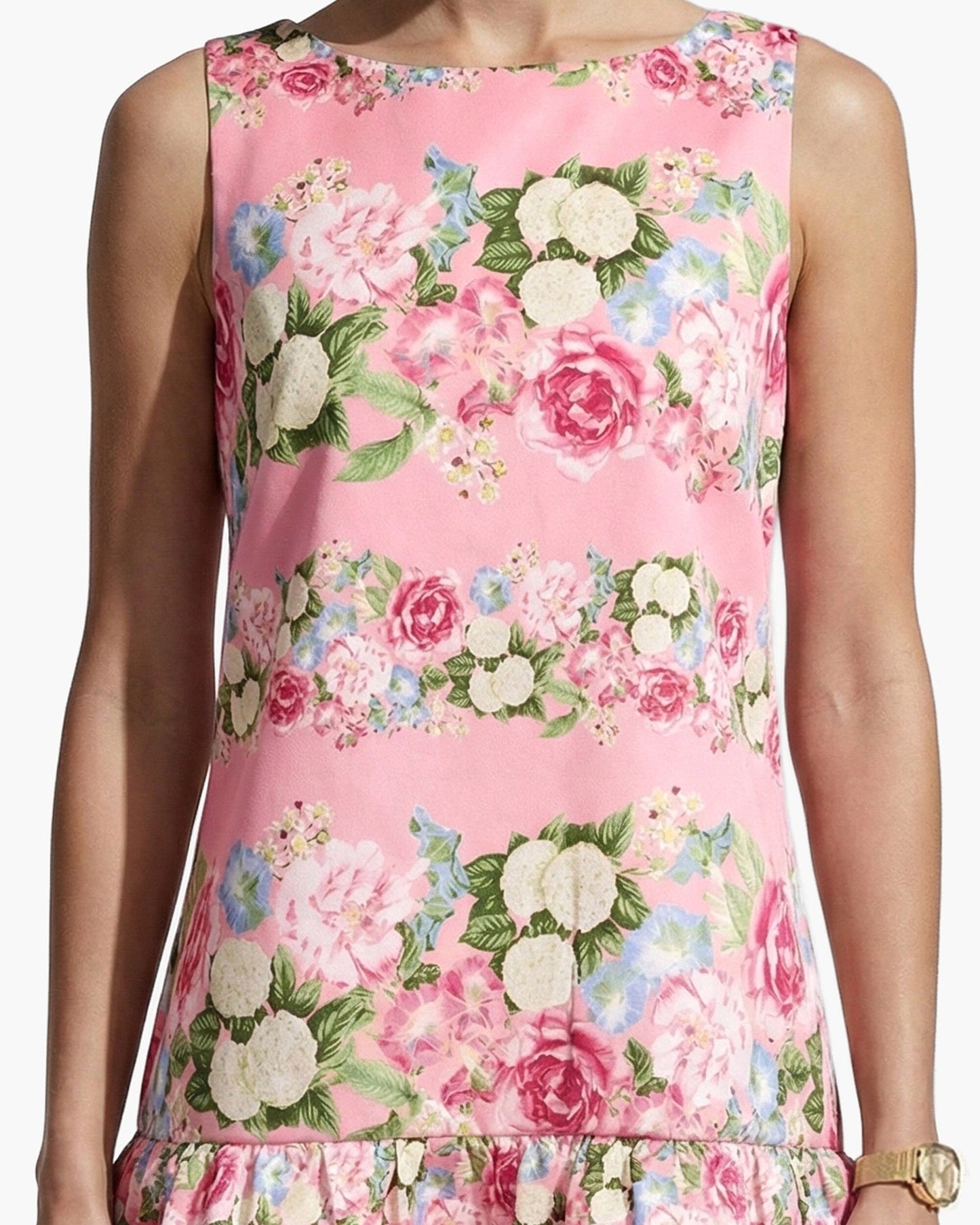 Anne Klein Boat Neck Flounce Shift Dress