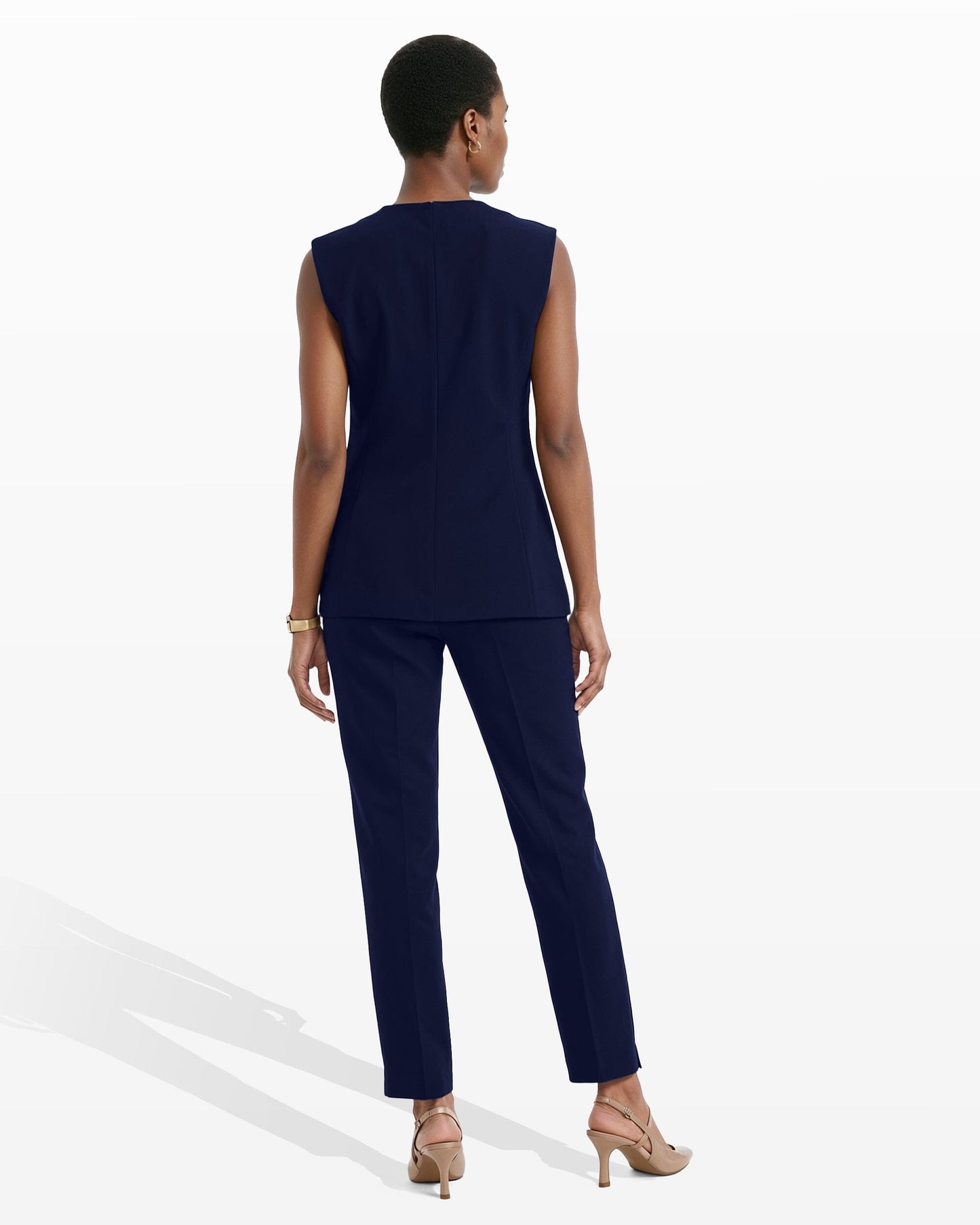 Anne Klein Four-Button Vest with Welt Pockets