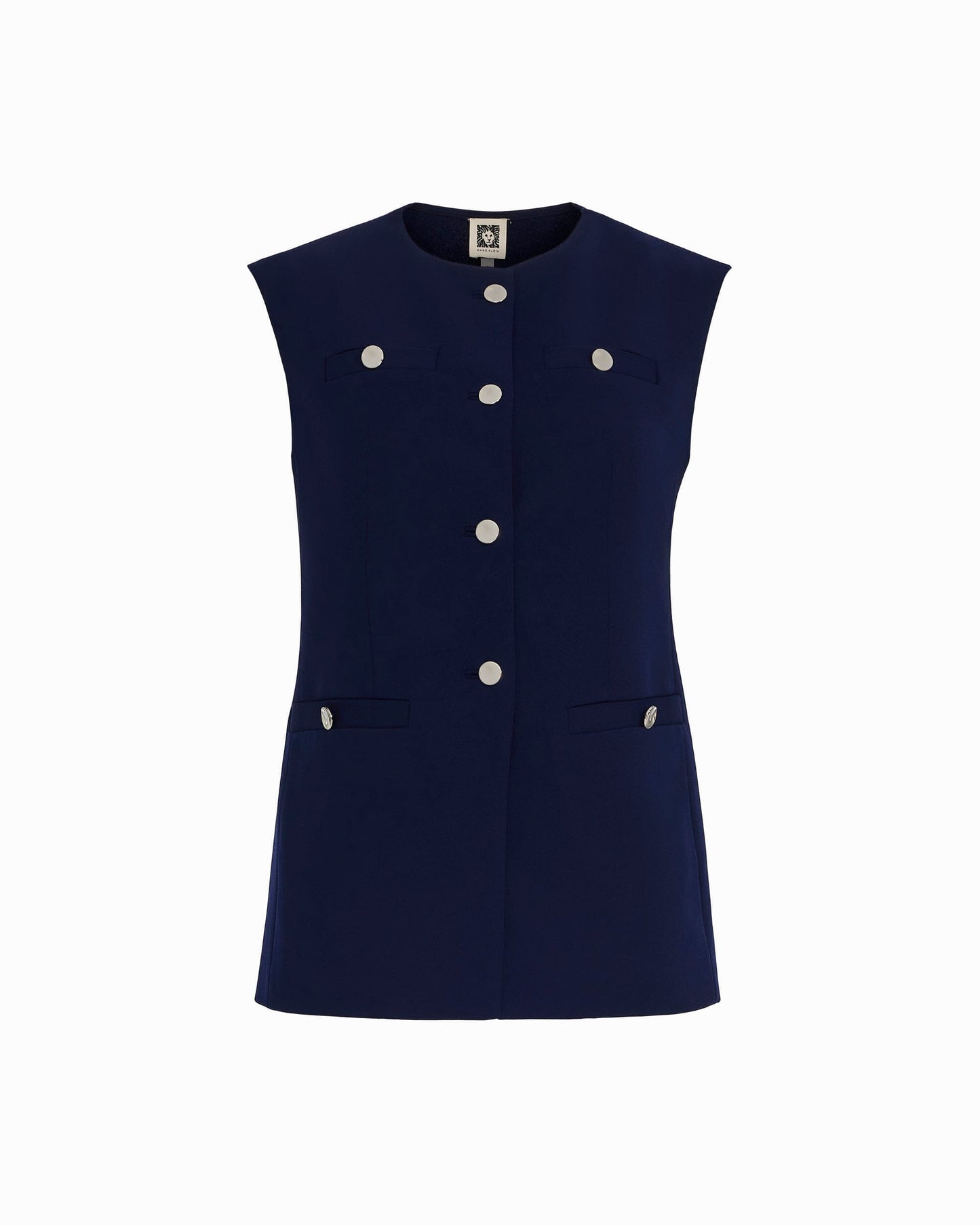 Anne Klein Four-Button Vest with Welt Pockets