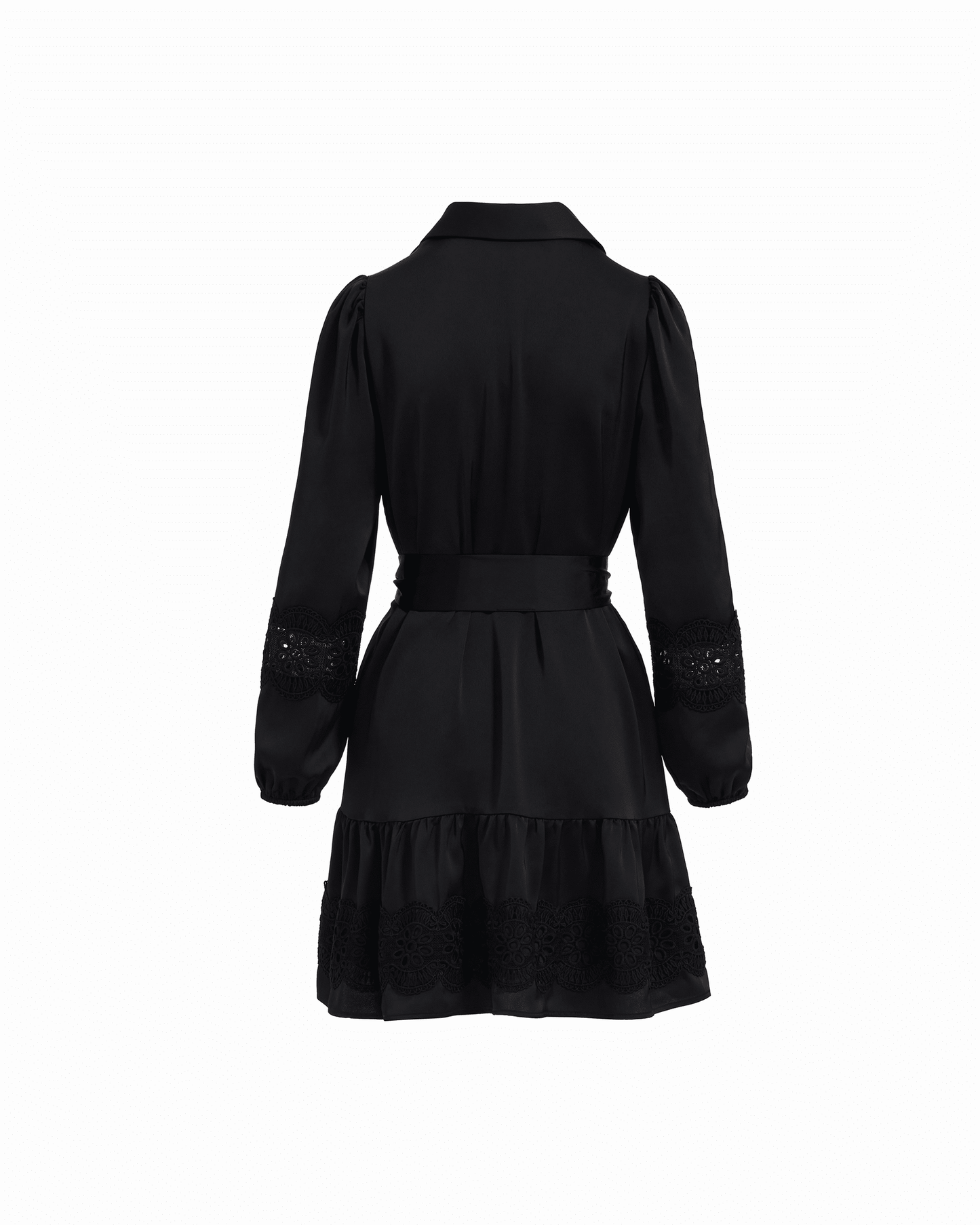 Anne Klein Tiered Collared Long Sleeve Button-Front Shirt Dress
