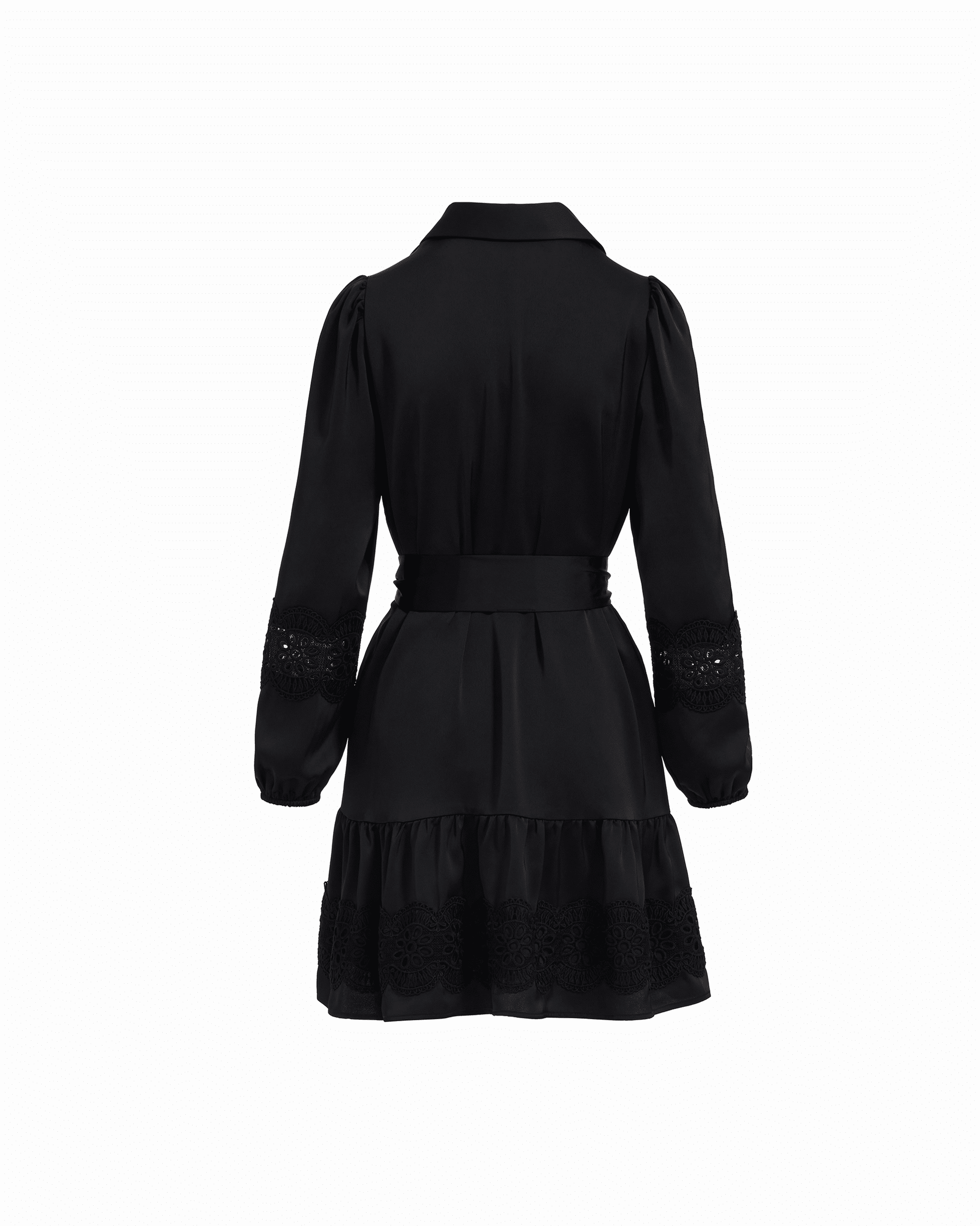 Anne Klein Tiered Collared Long Sleeve Button-Front Shirt Dress