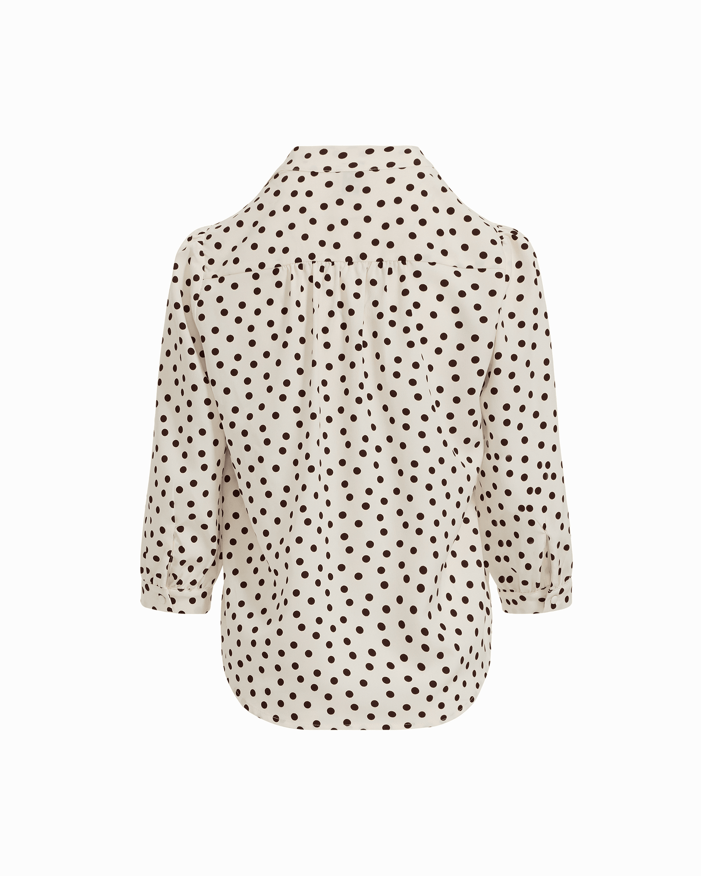 Anne Klein Y-Neck Blouse with Three-Quarter Sleeves in WHT DV / DK CHOC | Anne Kl