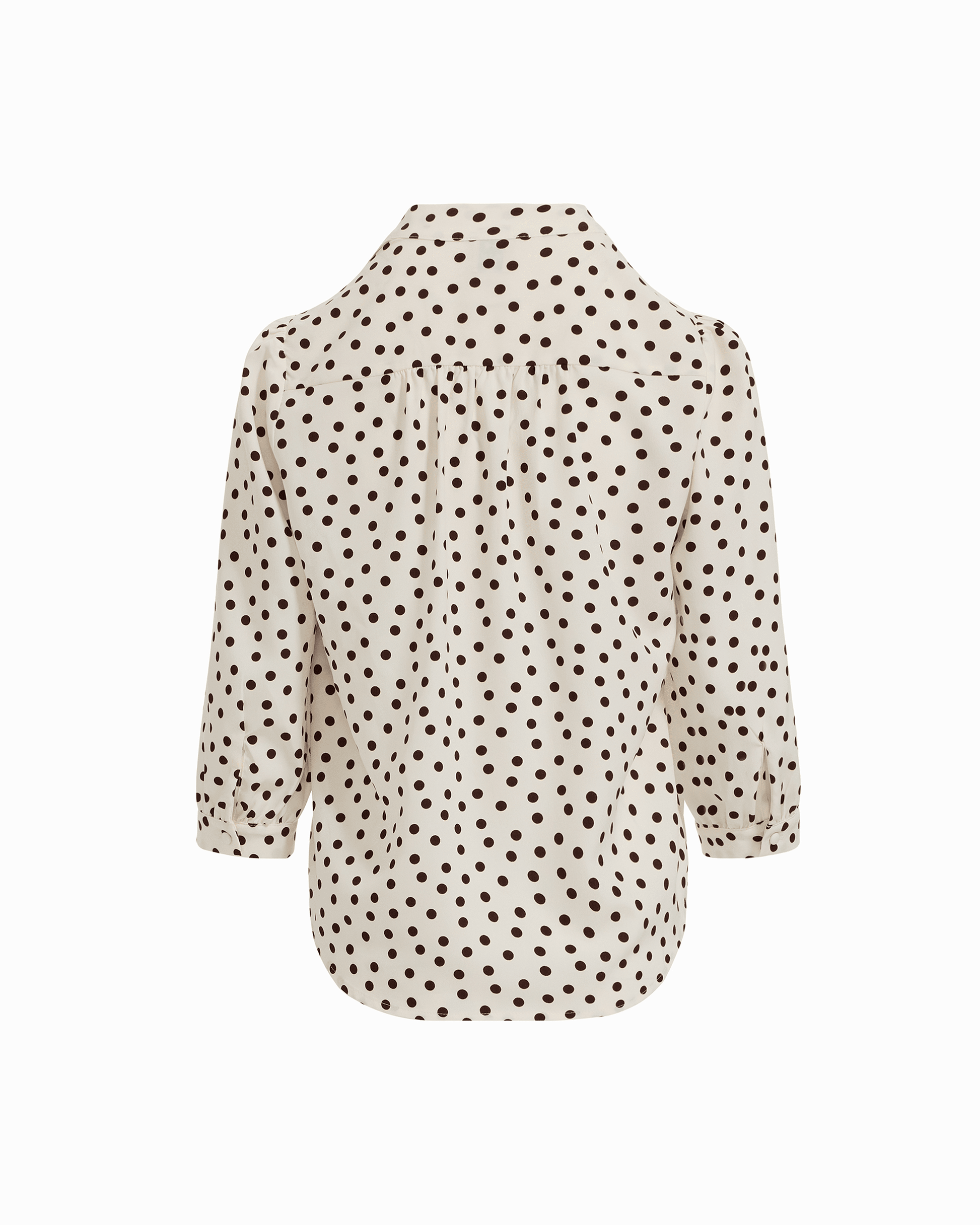Anne Klein Y-Neck Blouse with Three-Quarter Sleeves in WHT DV / DK CHOC | Anne Kl