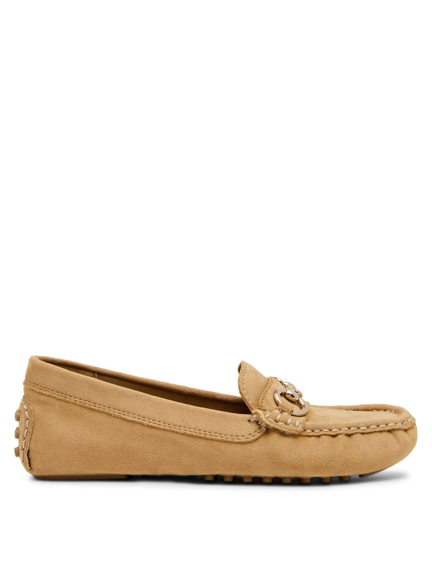 Anne Klein Chrystie Moccasin Loafer in Camel Suede