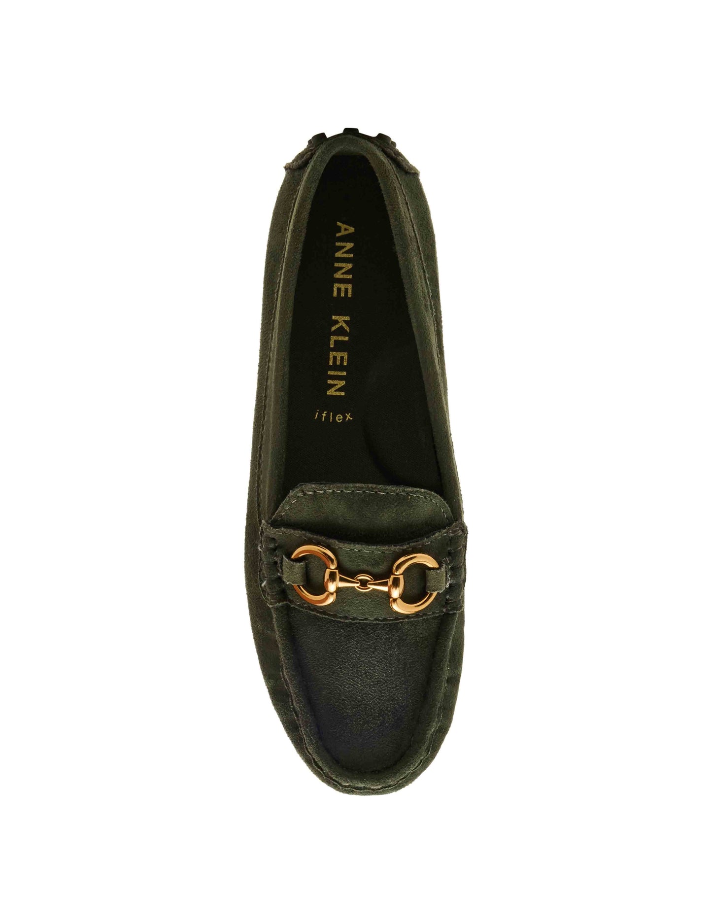 Anne Klein Chrystie Moccasin Loafer in Olive Suede