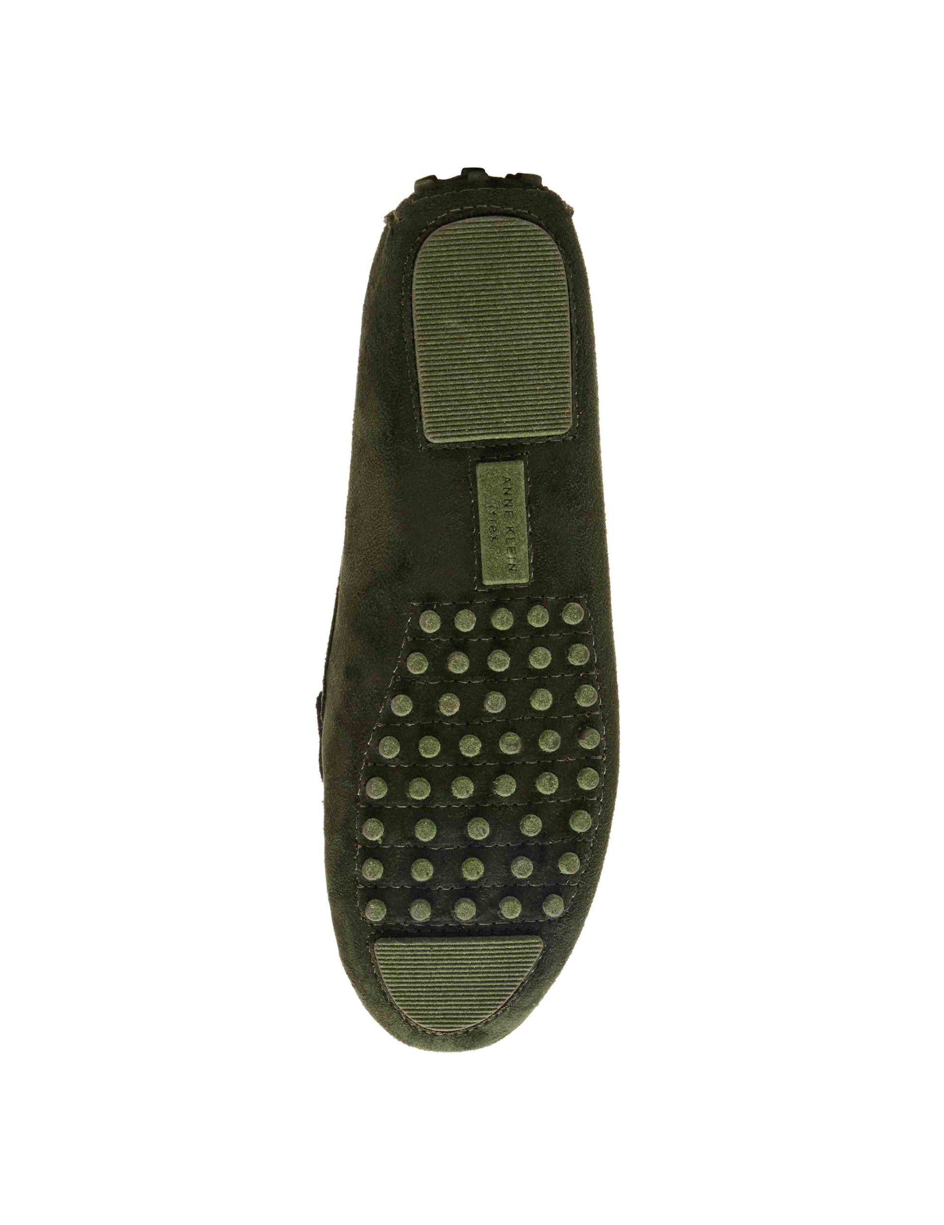 Anne Klein Chrystie Moccasin Loafer in Olive Suede