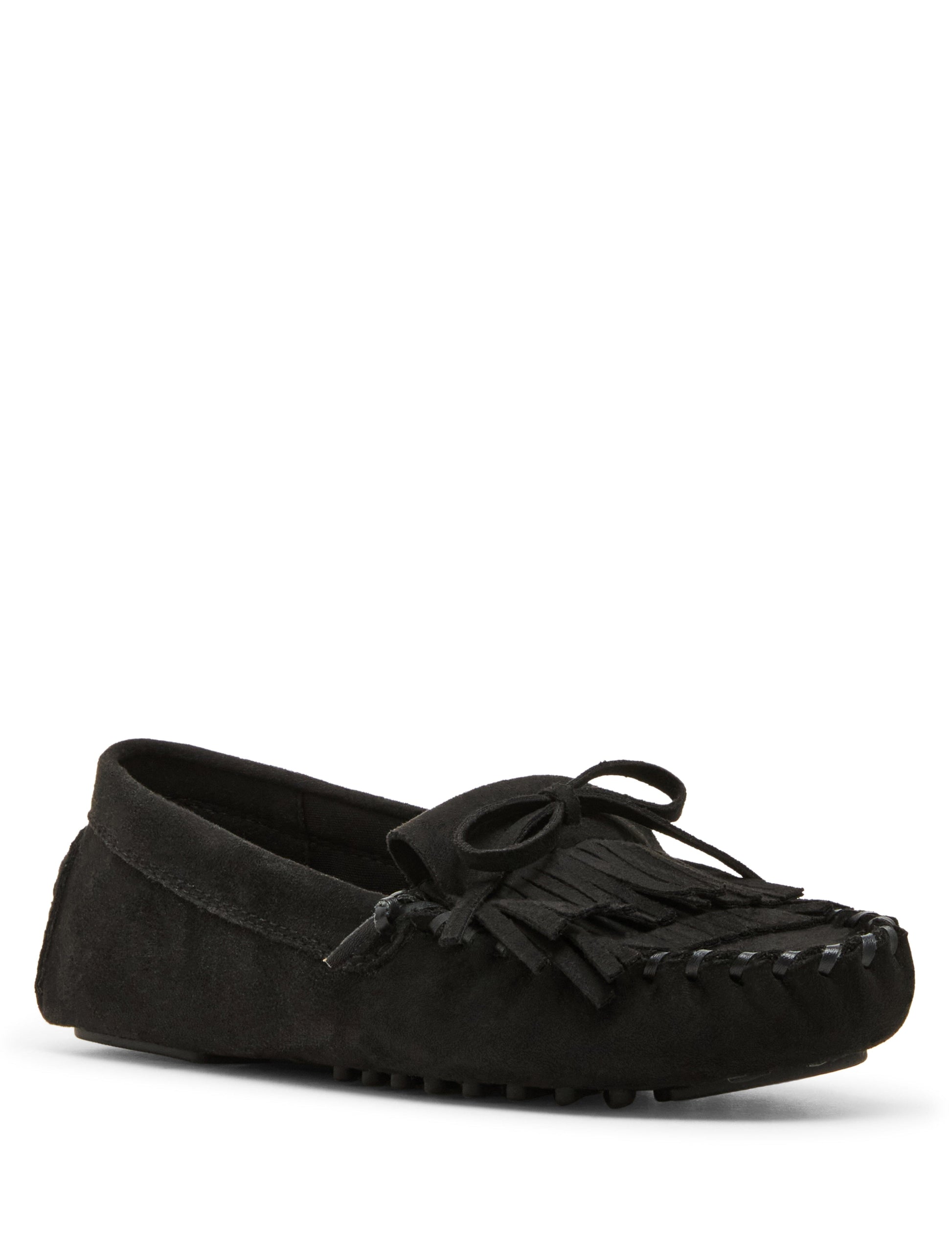 Anne Klein Cali Fringe Moccasin Loafer in Black