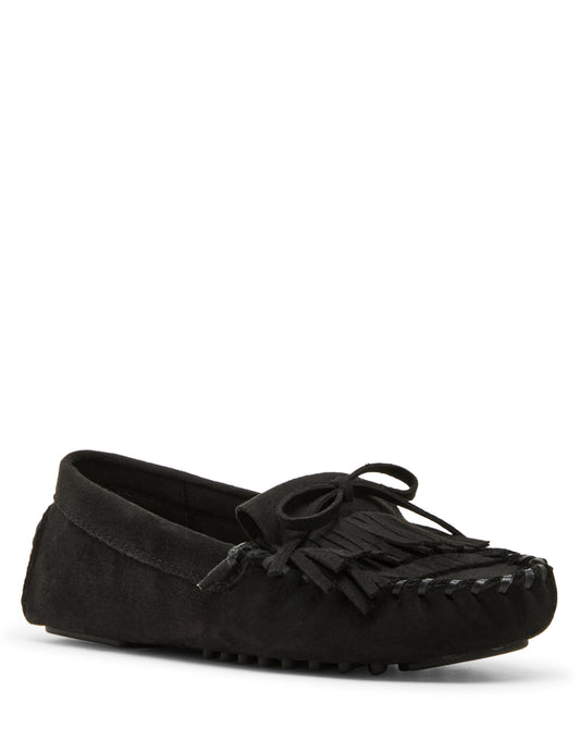 Anne Klein Cali Fringe Moccasin Loafer in Black