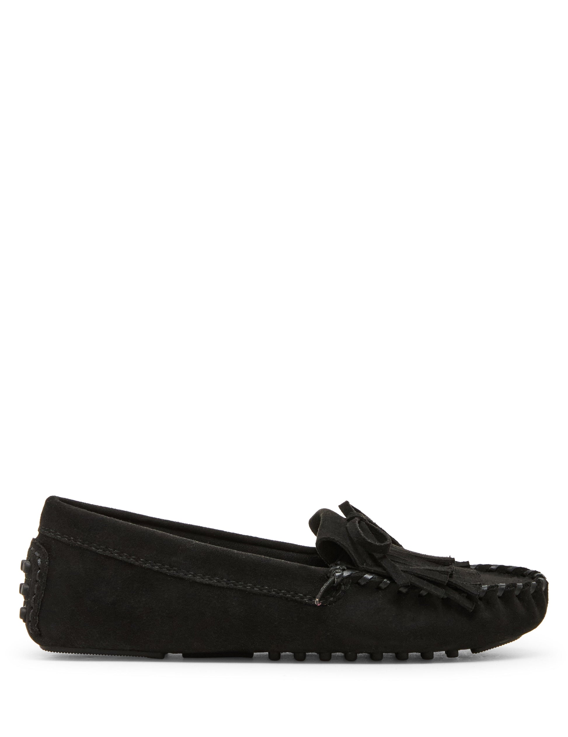Anne Klein Cali Fringe Moccasin Loafer in Black