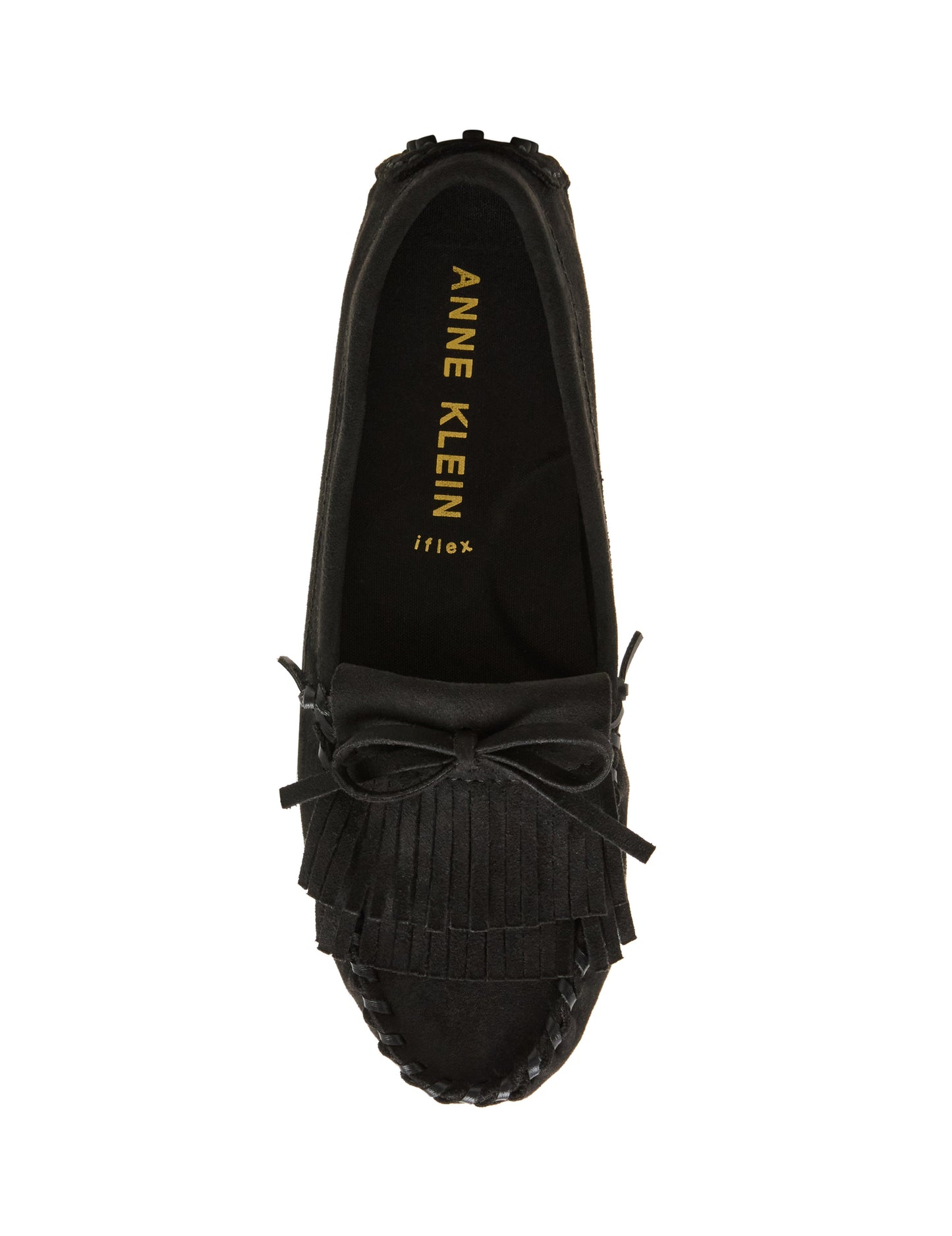 Anne Klein Cali Fringe Moccasin Loafer in Black