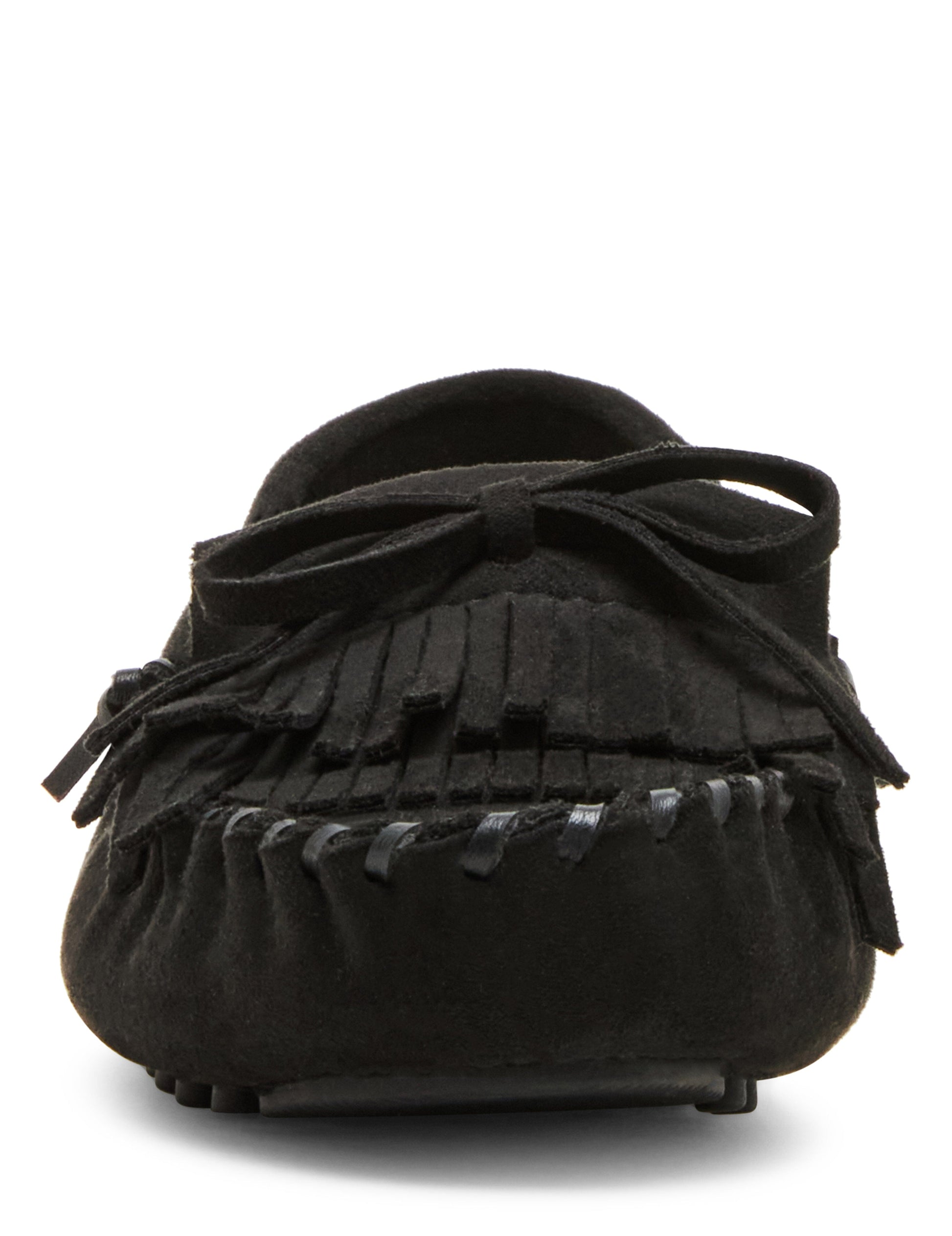 Anne Klein Cali Fringe Moccasin Loafer in Black