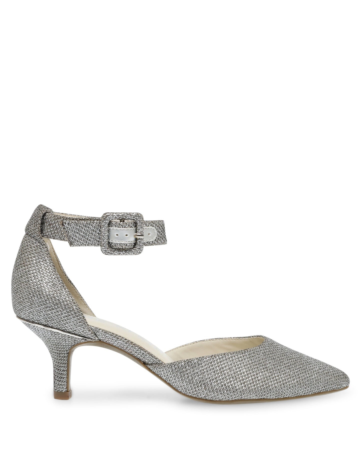 Anne Klein Fabulist Kitten Heel Pump in Silver Glitter
