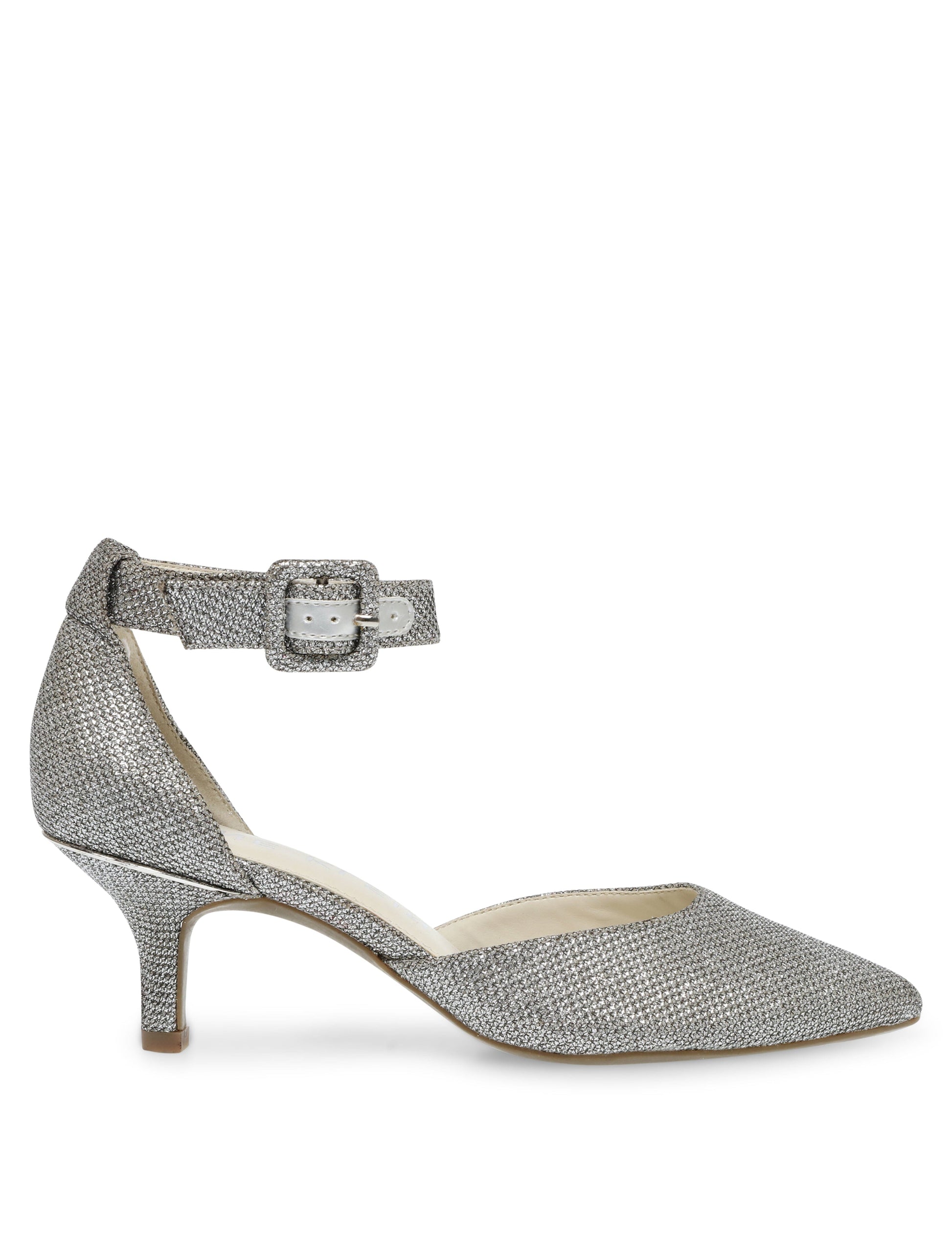 Anne Klein Fabulist Kitten Heel Pump in Silver Glitter