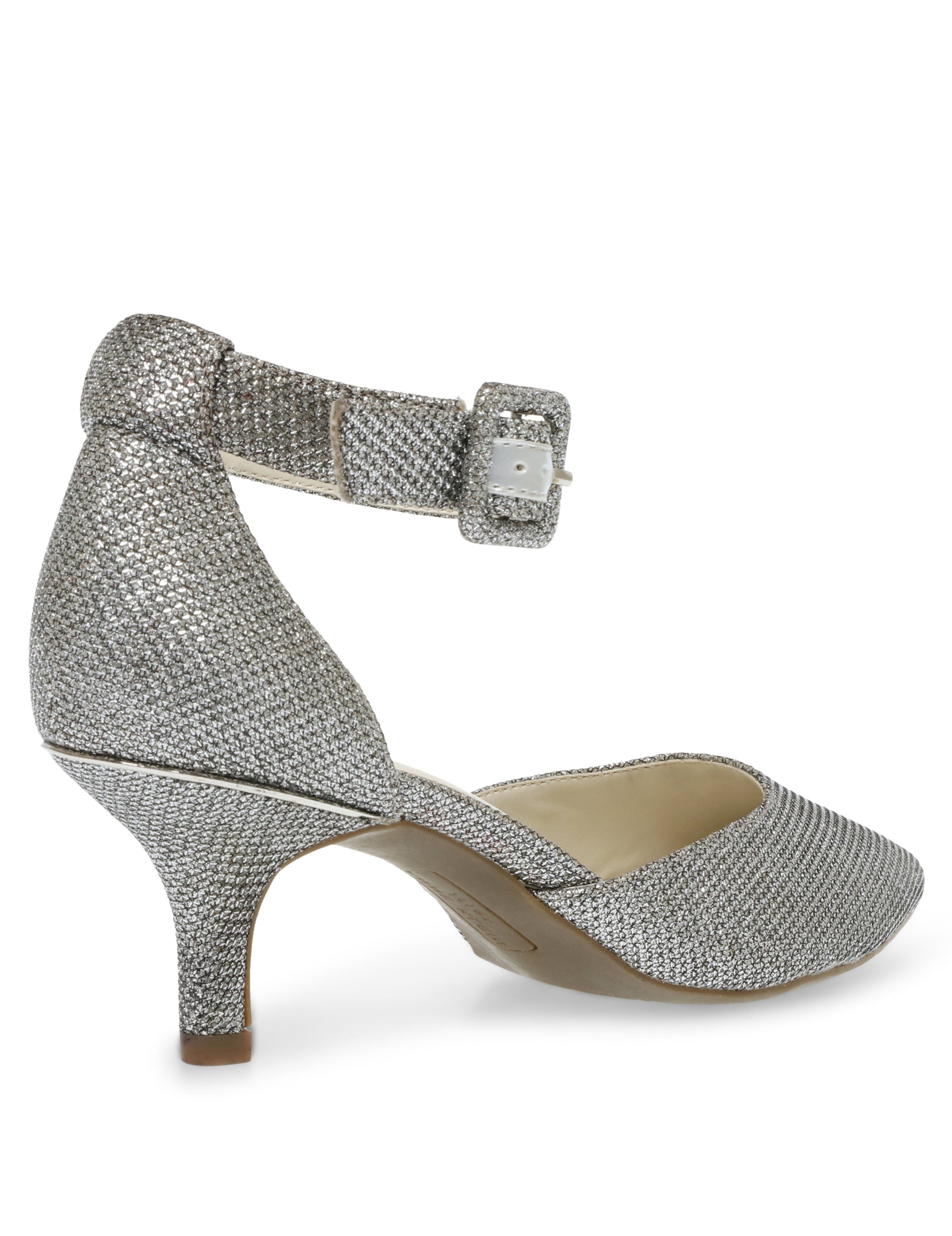 Anne Klein Fabulist Kitten Heel Pump in Silver Glitter
