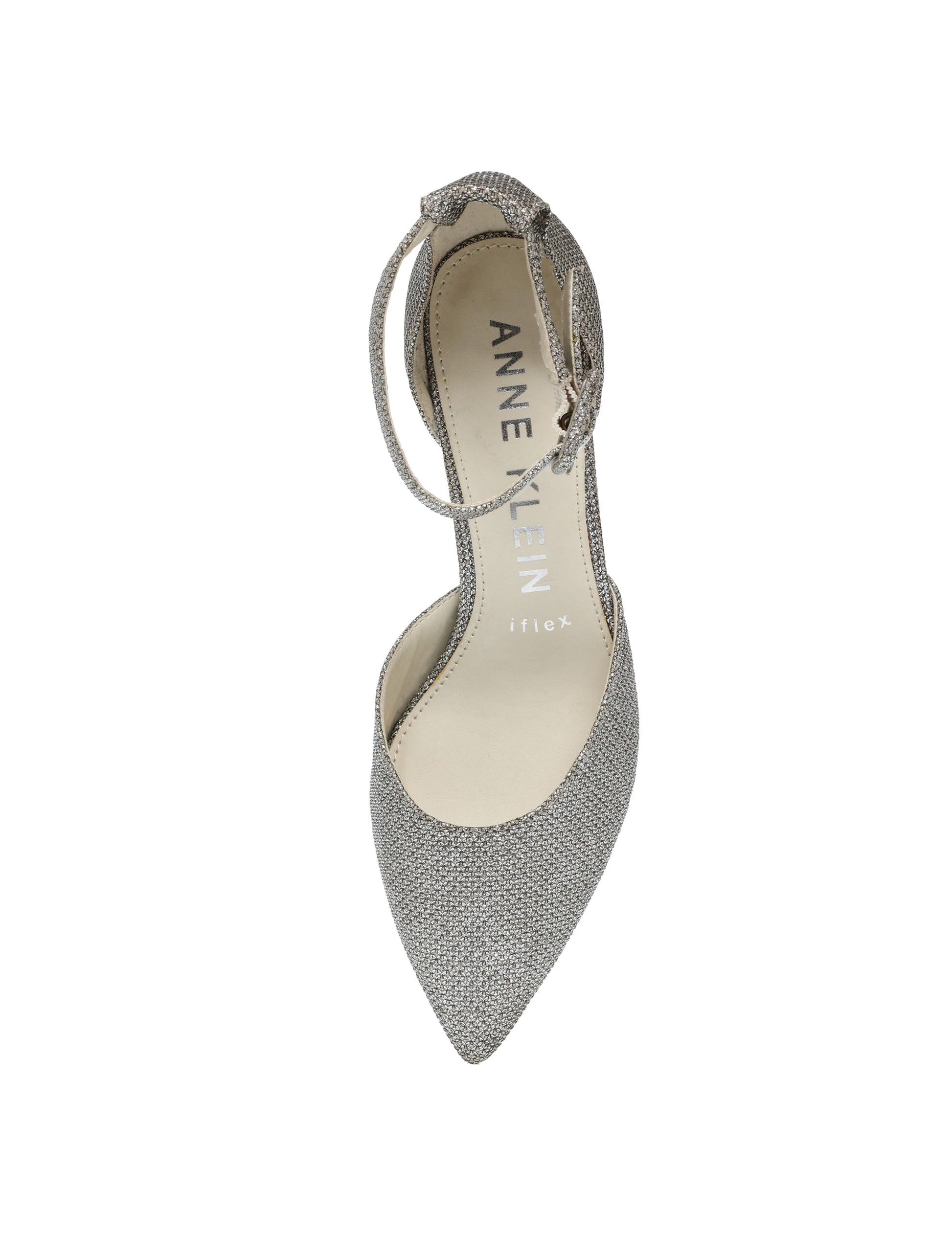 Anne Klein Fabulist Kitten Heel Pump in Silver Glitter