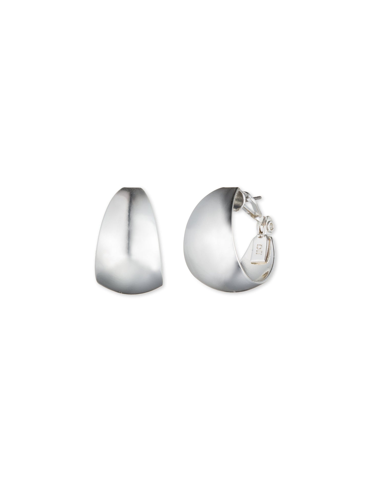 Anne Klein Silver Wide Band Hoop Earrings