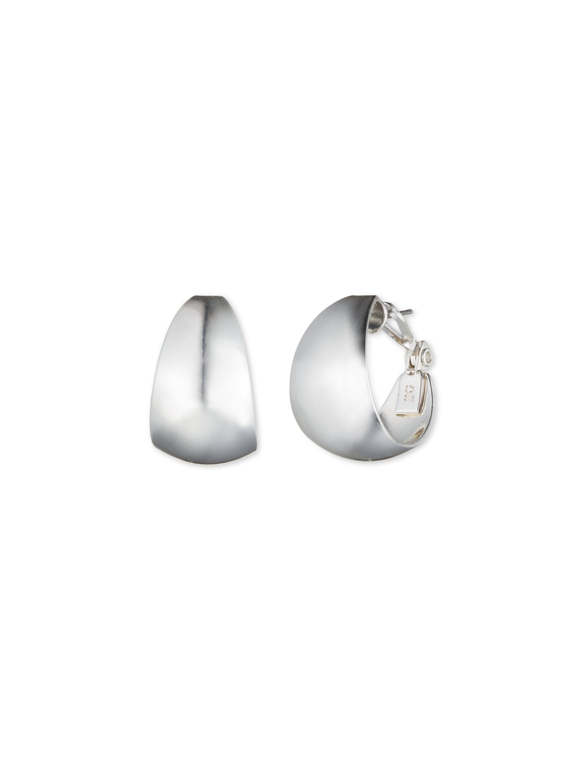 Anne Klein Silver Wide Band Hoop Earrings