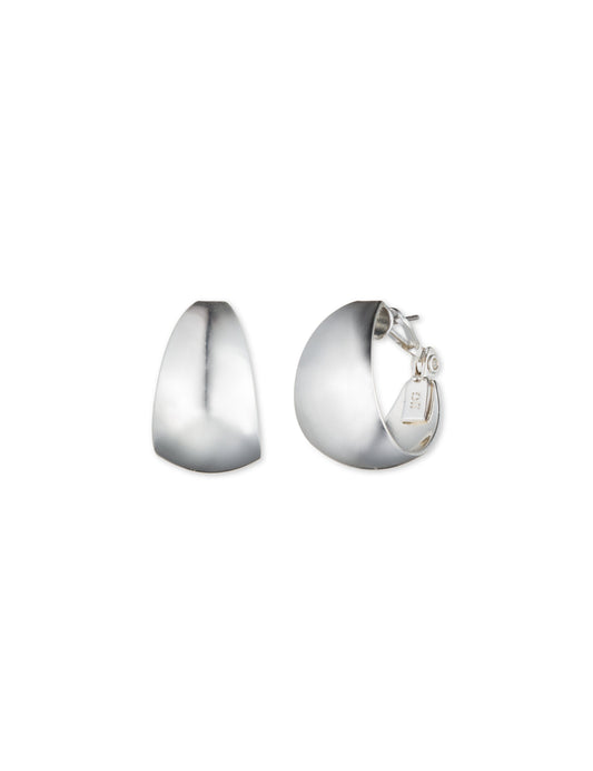 Anne Klein Silver Wide Band Hoop Earrings