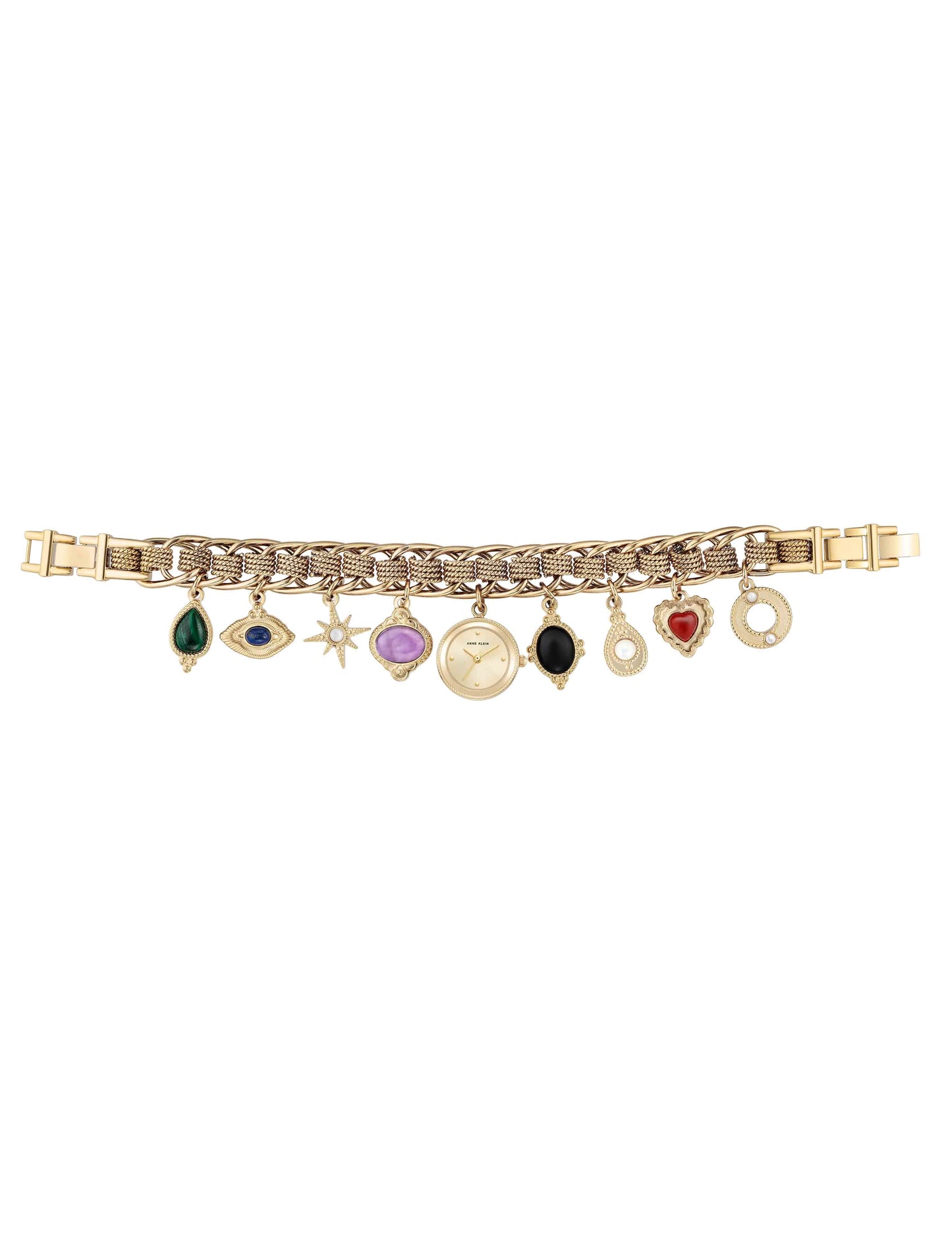 Anne Klein Gemstone Charm Bracelet Watch