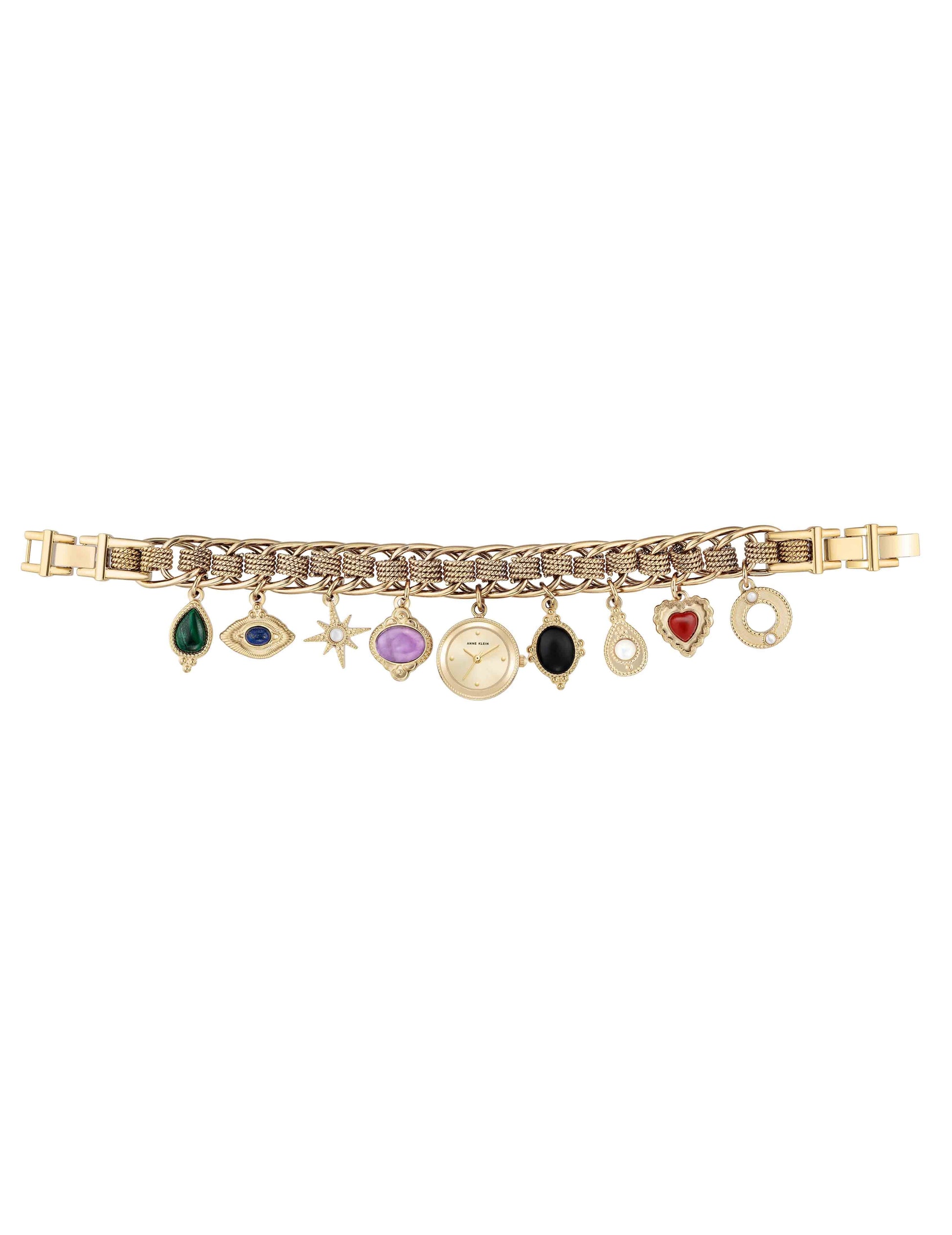 Anne Klein Gemstone Charm Bracelet Watch