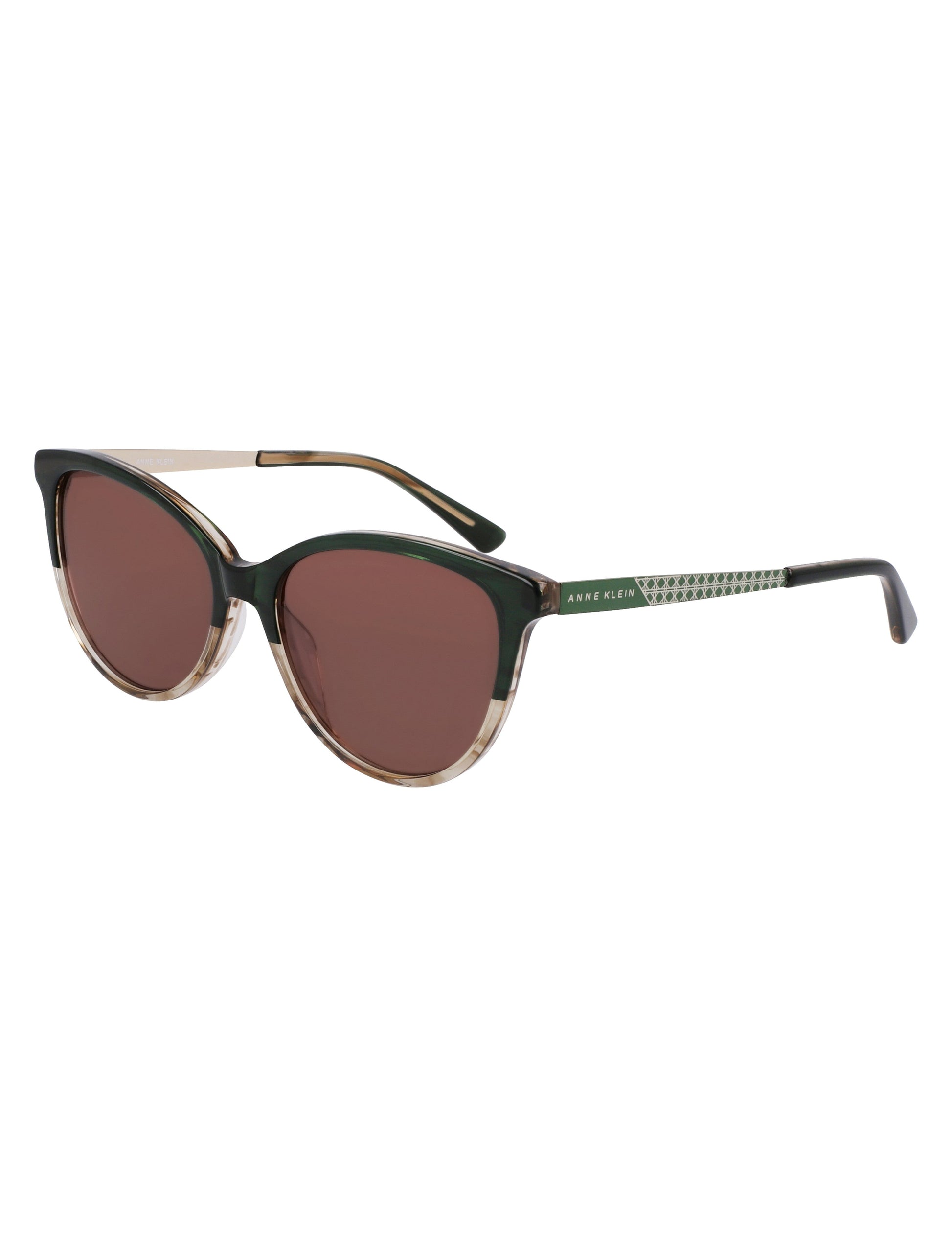 Anne Klein Anne Klein Olive Gradient Uplifting Rectangle Sunglasses