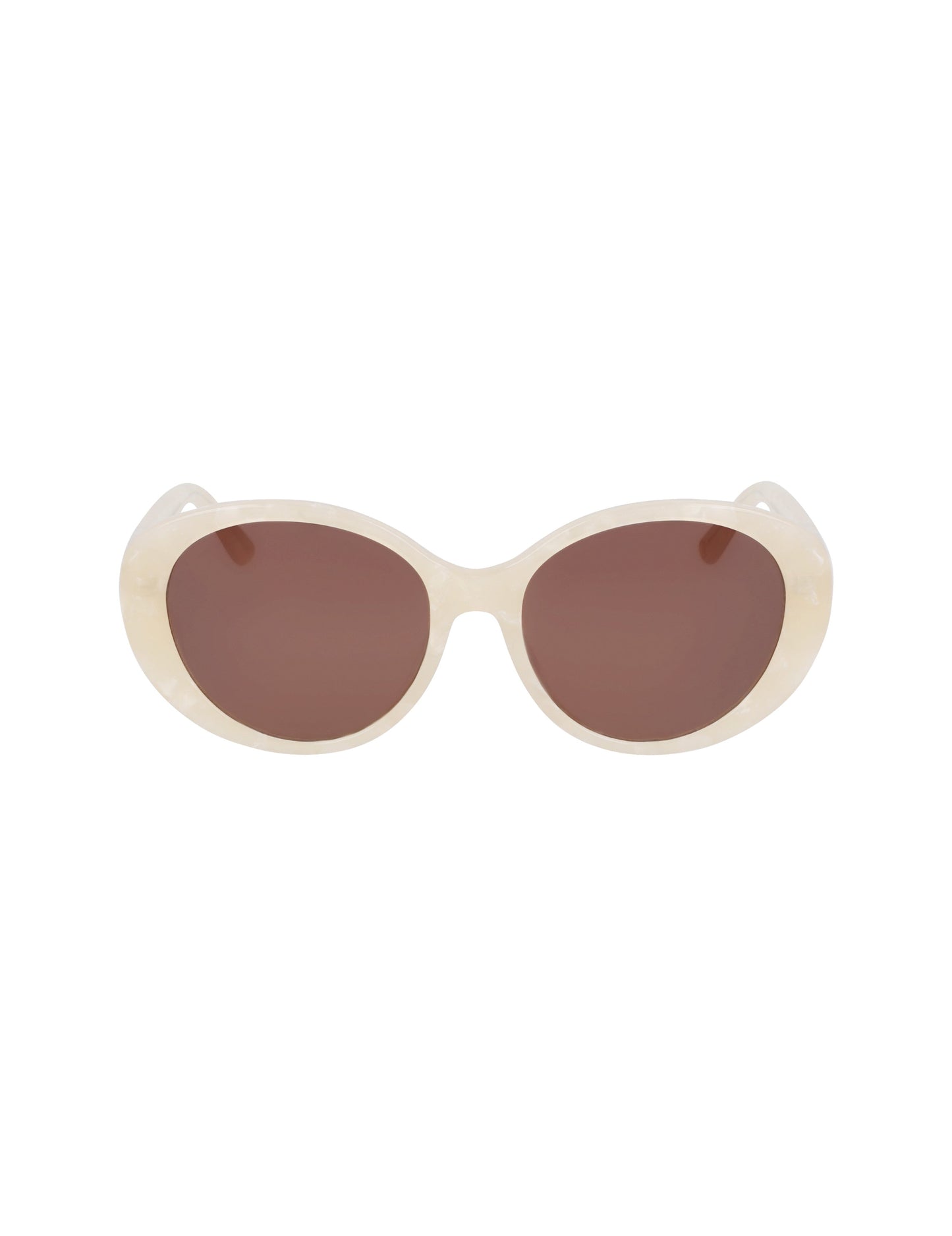 Anne Klein Anne Klein Ivory Pearl Glamorous Oval Sunglasses