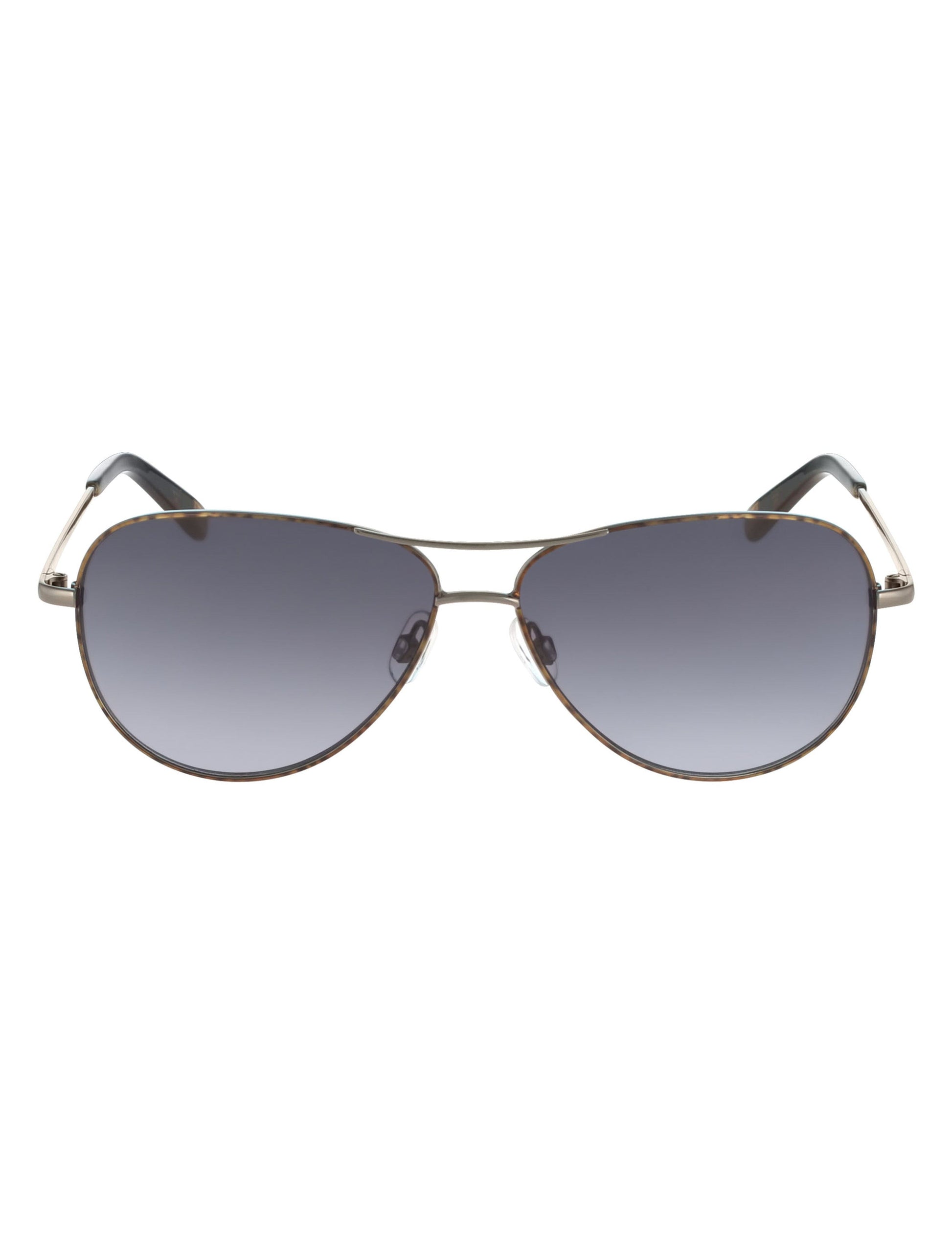Anne Klein Anne Klein Gunmetal Petite Aviator Sunglasses