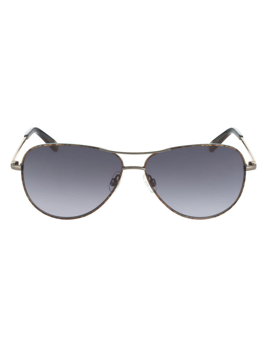 Anne Klein Anne Klein Gunmetal Petite Aviator Sunglasses