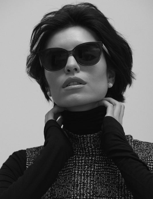 Anne Klein Anne Klein Grey Crystal Cat-Eye Braided Sunglasses