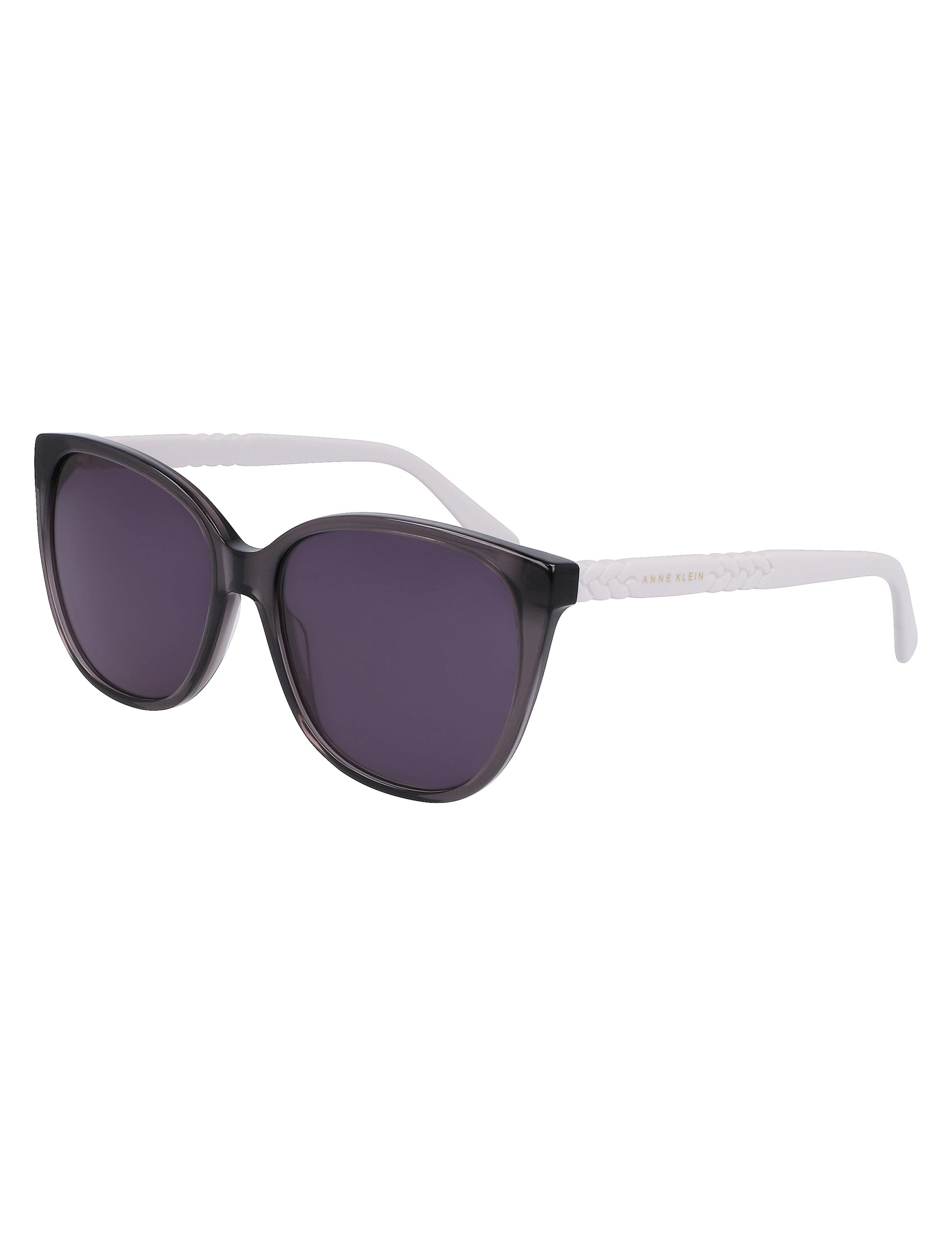 Anne Klein Anne Klein Grey Crystal Cat-Eye Braided Sunglasses